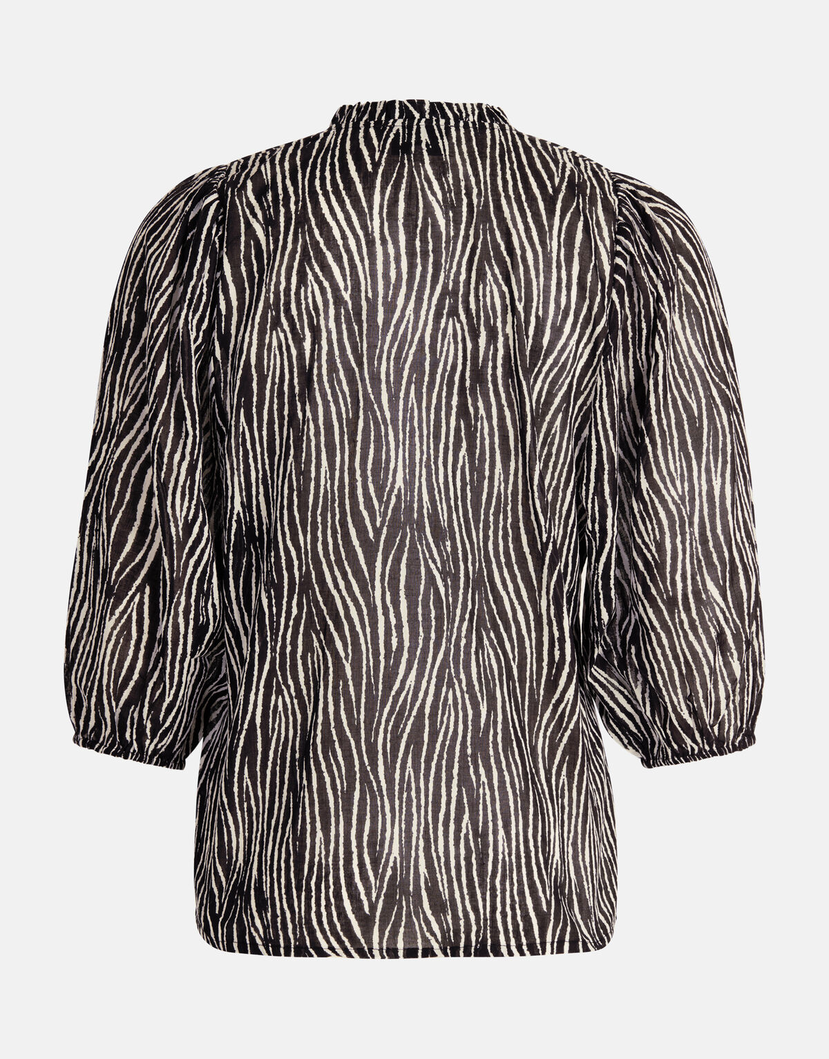 Zebra-Voile-Bluse Schwarz SHOEBY WOMEN