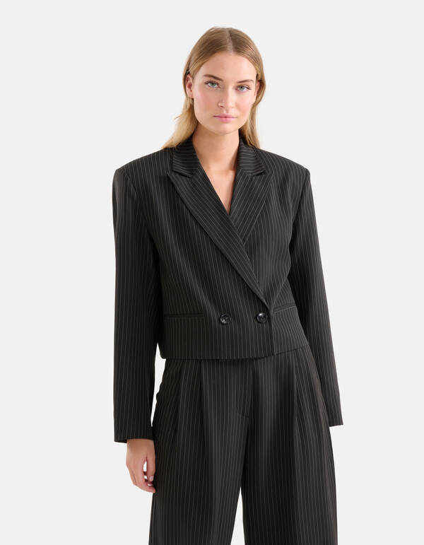 Nadelstreifen-Blazer Schwarz SHOEBY WOMEN