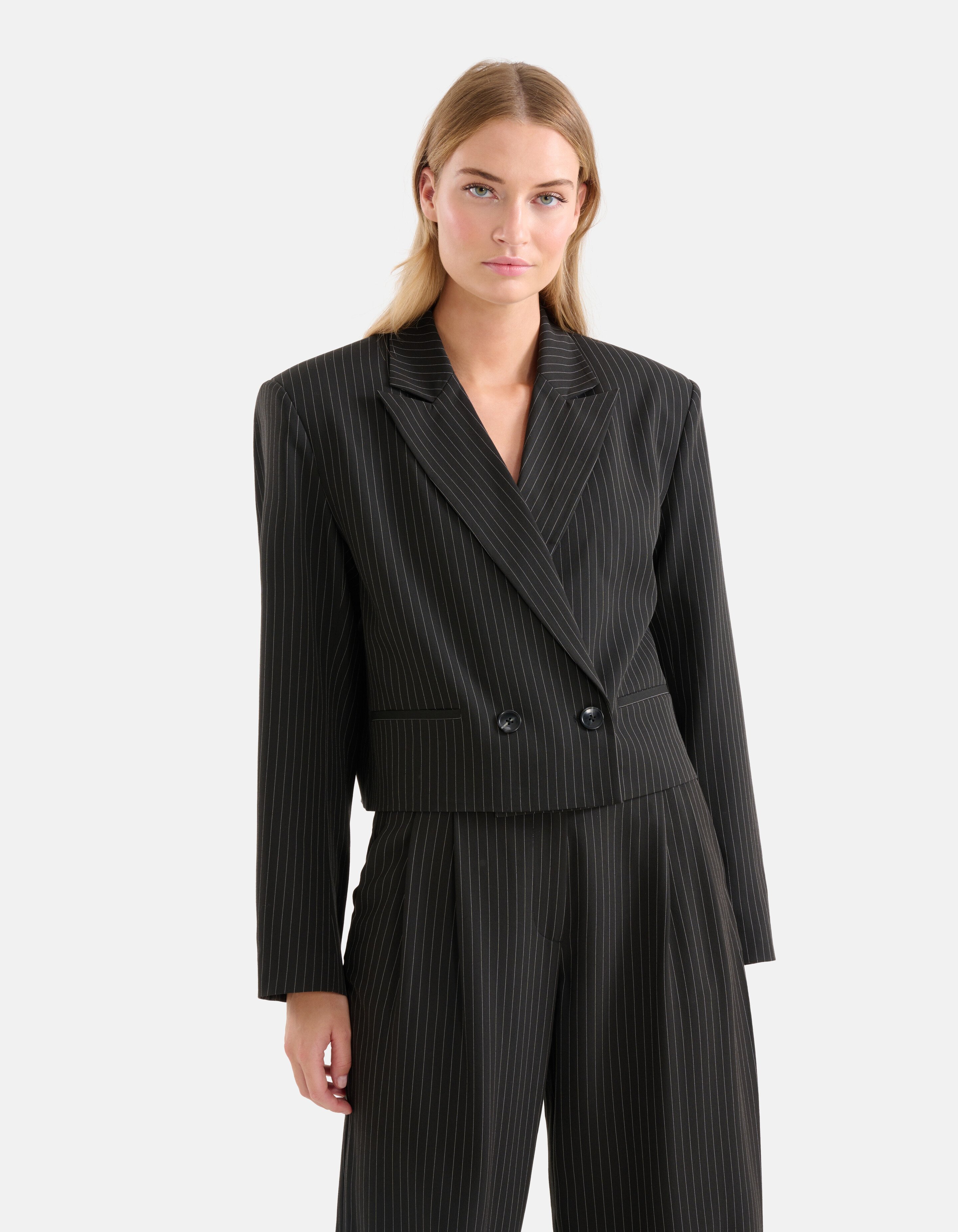 Nadelstreifen-Blazer Schwarz SHOEBY WOMEN