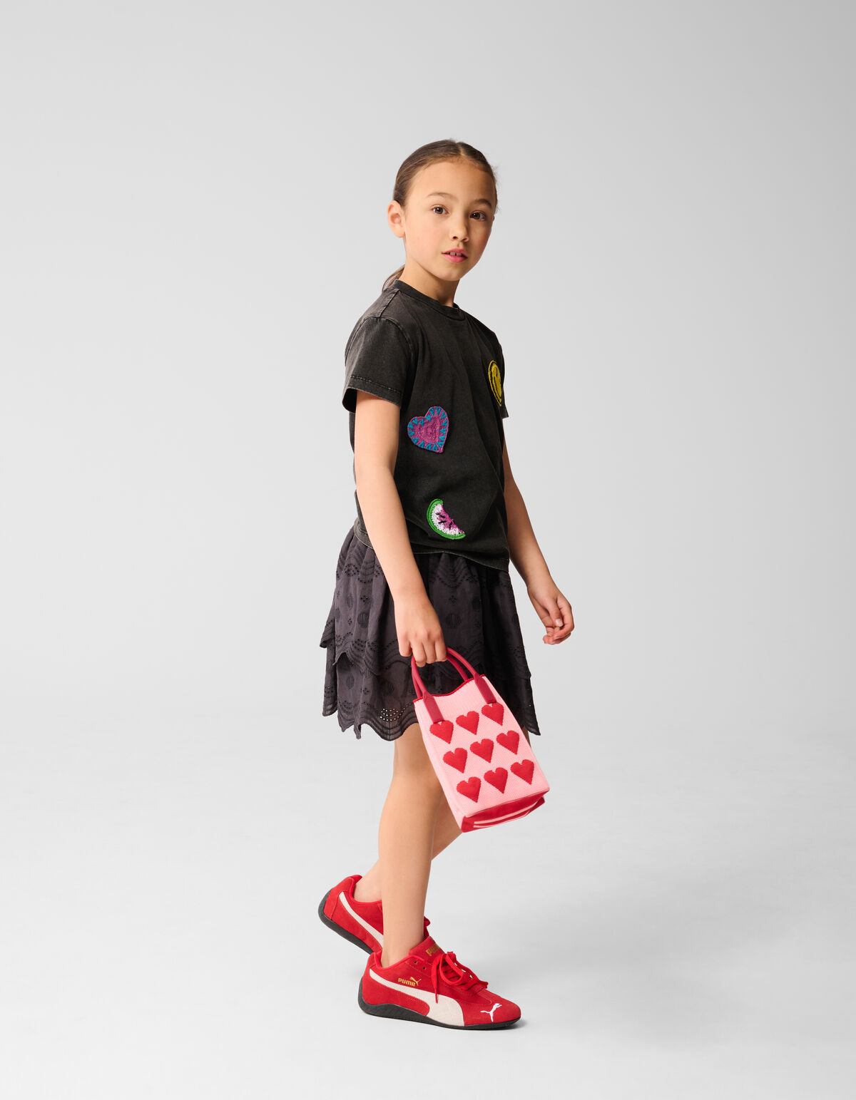 Patch-T-Shirt Dunkelgrau SHOEBY GIRLS
