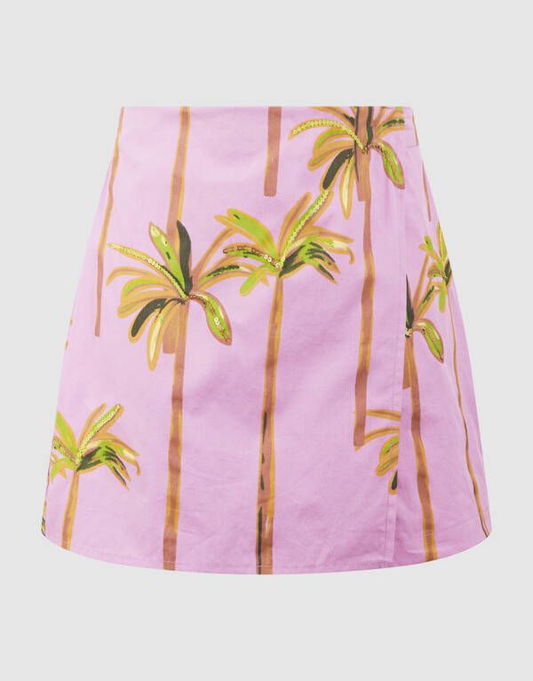 Palmen-Pailletten-Skort Helllila SHOEBY GIRLS