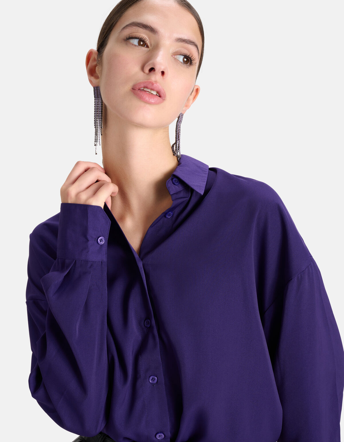 Satinbluse Dunkelviolett SHOEBY WOMEN