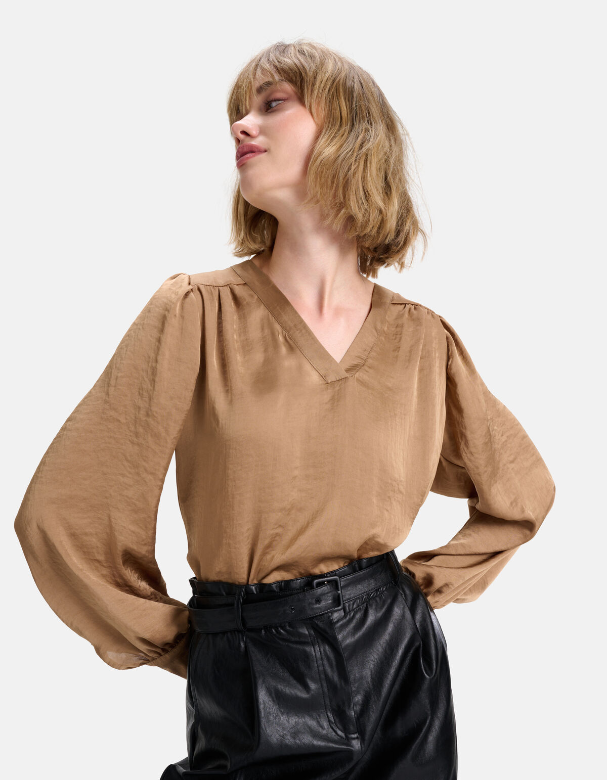 Satinbluse Braun SHOEBY WOMEN