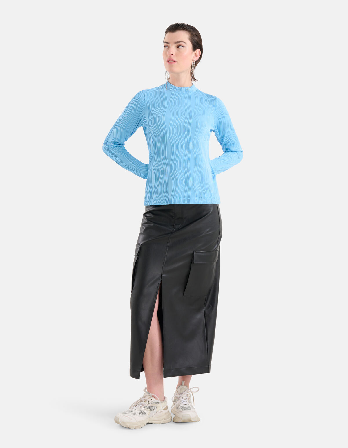 Crinkle Top Blauw SHOEBY WOMEN
