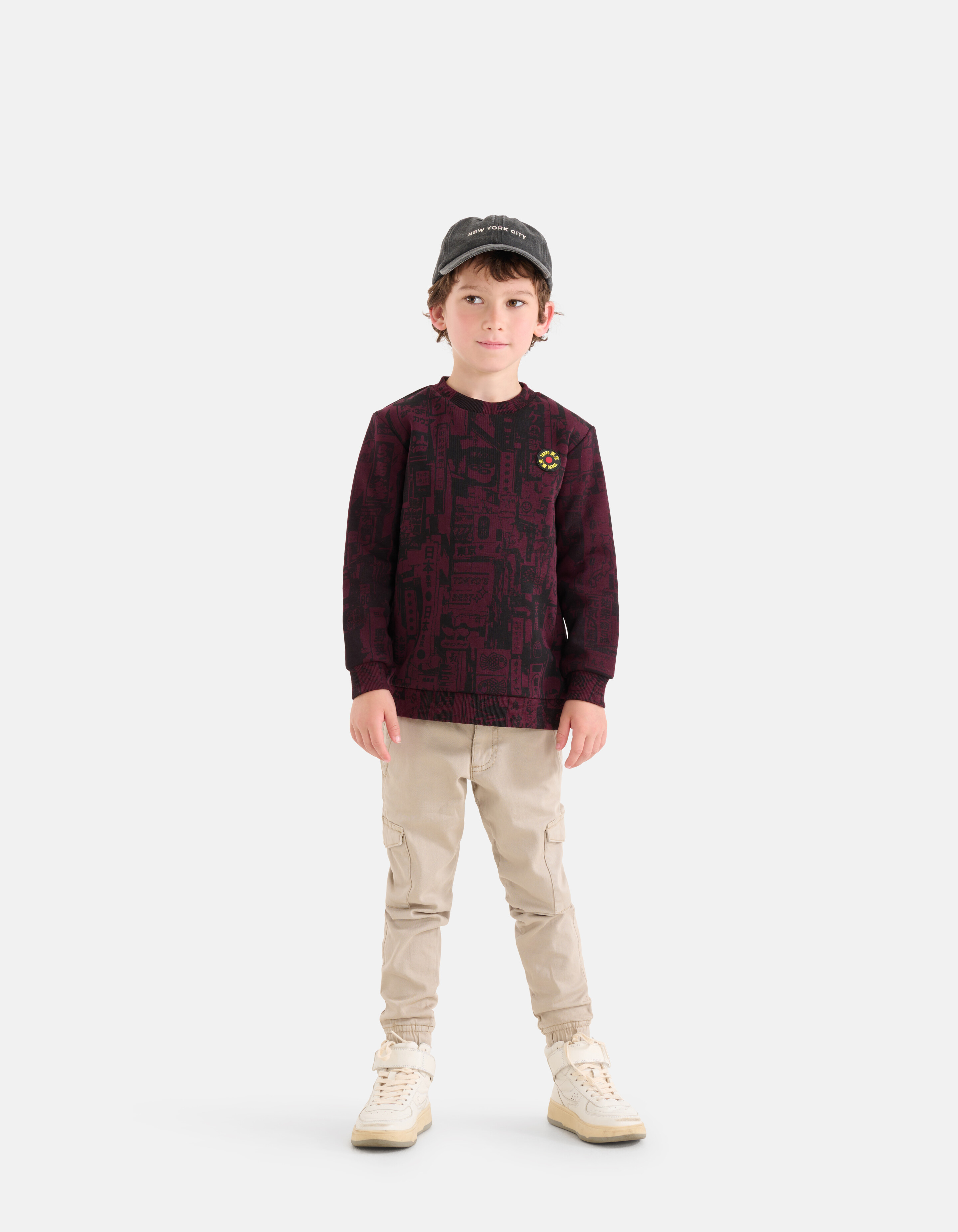 Printed Sweater Bordeaux SHOEBY BOYS