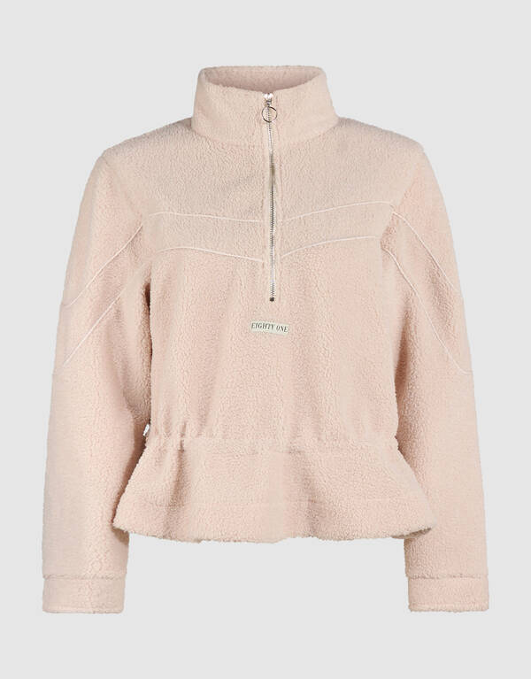 Teddy Peplum Pullover Ecru SHOEBY WOMEN