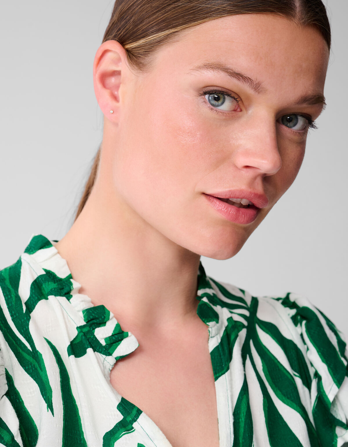 Bedrucktes Palmen-Maxikleid Grün SHOEBY WOMEN