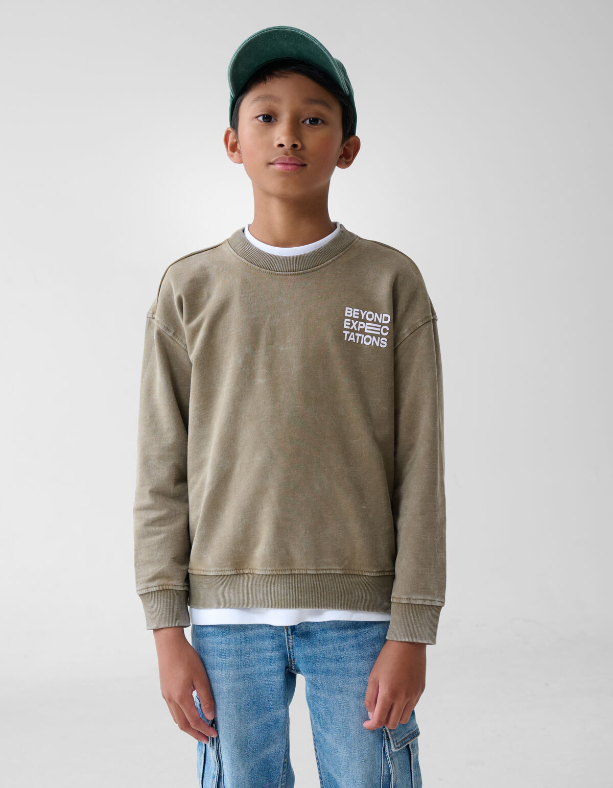 Washed Artwork Pullover Khaki SHOEBY BOYS