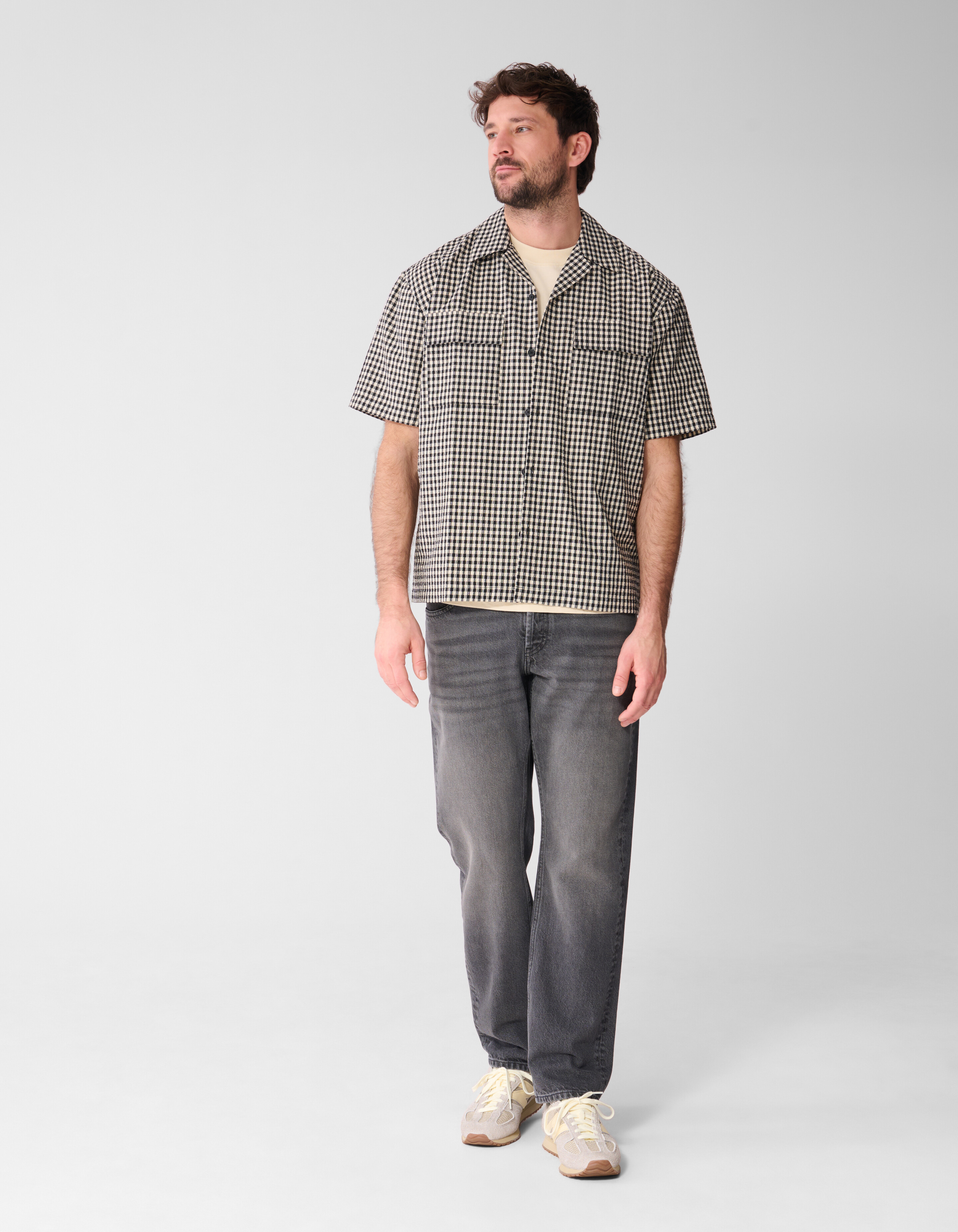 Karo-Overshirt Gebrochen Wei&szlig; SHOEBY MEN