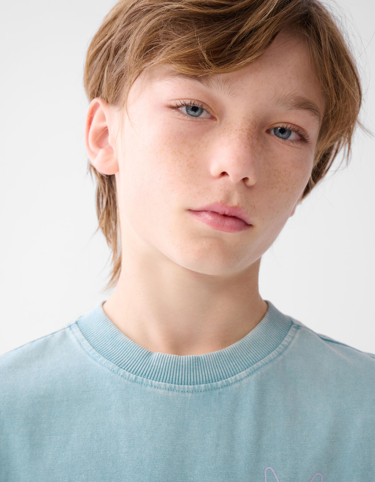 Textdruck-T-Shirt Hellblau SHOEBY BOYS