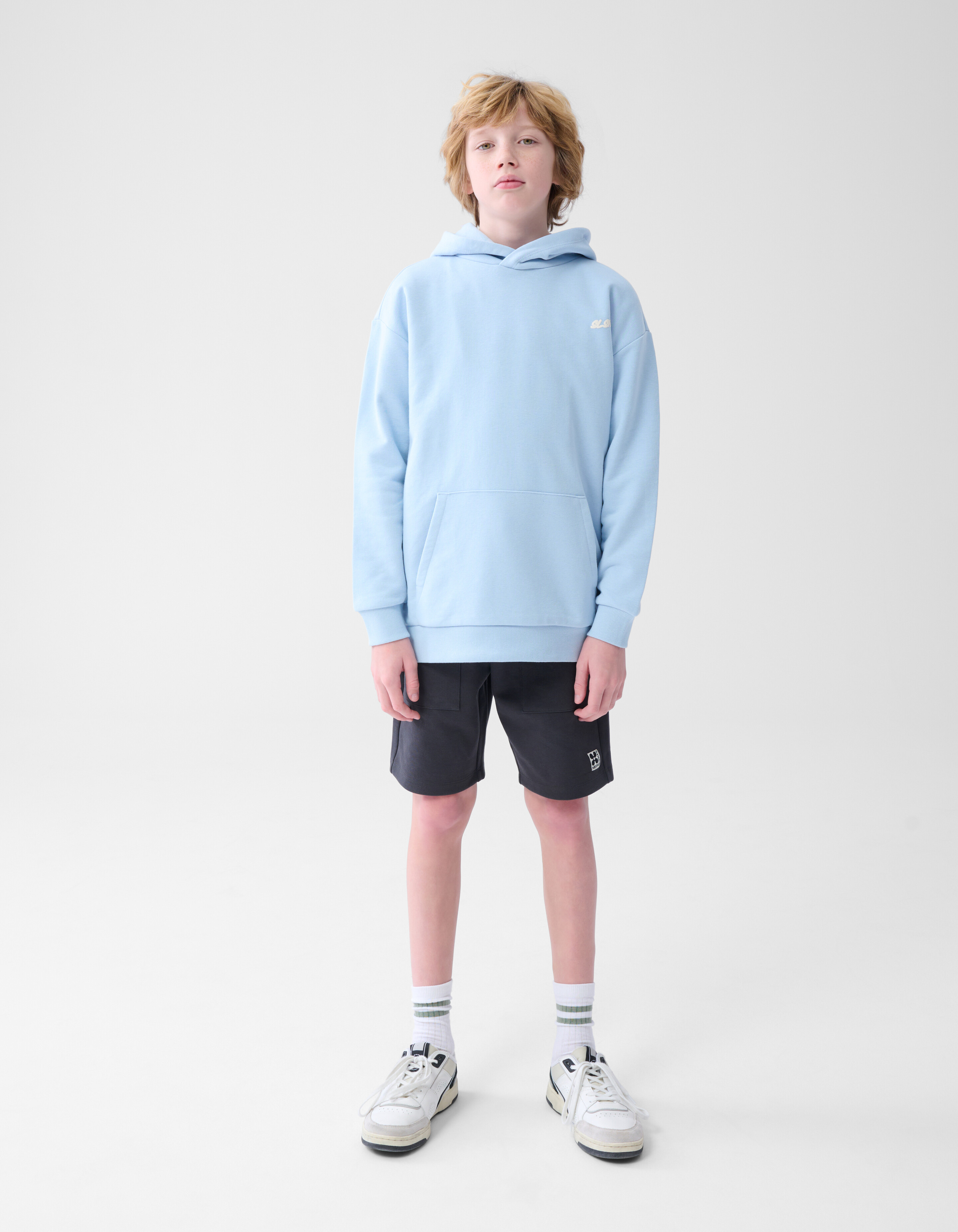 Basic Text Hoodie Hellblau SHOEBY BOYS