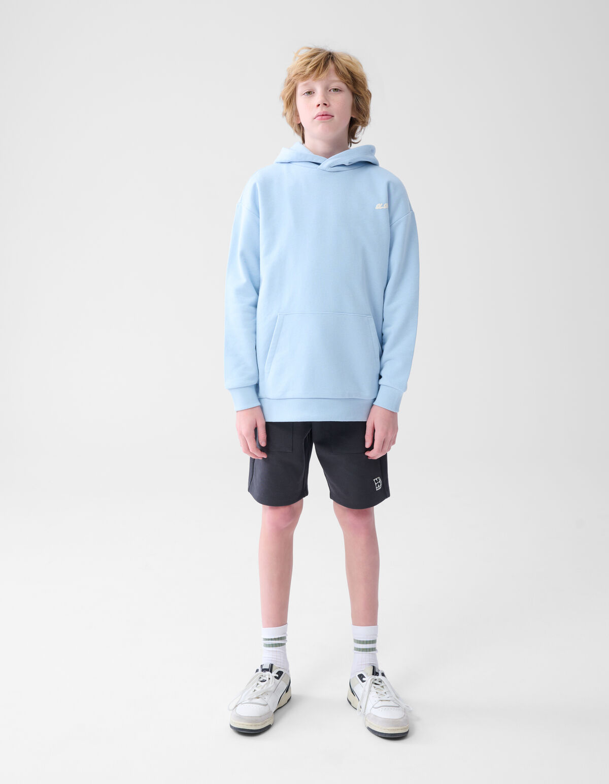 Basic Text Hoodie Hellblau SHOEBY BOYS