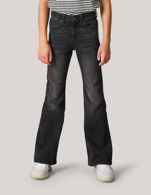 Flared Denim Jeans Schwarz SHOEBY GIRLS