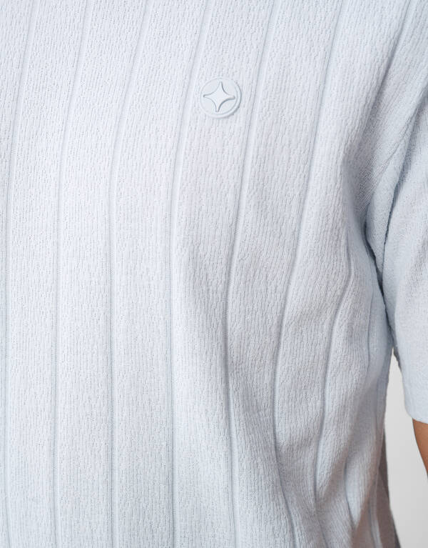 Struktur Stripe Artwork T-Shirt Hellblau SHOEBY MEN