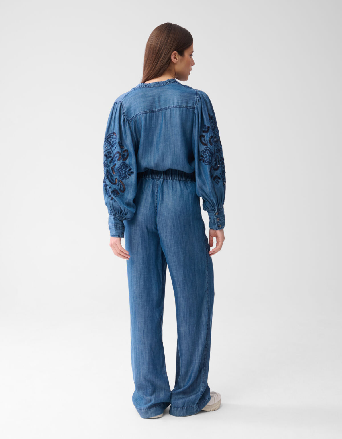Pintuck Stickerei Bluse Blau von Mieke SHOEBY WOMEN
