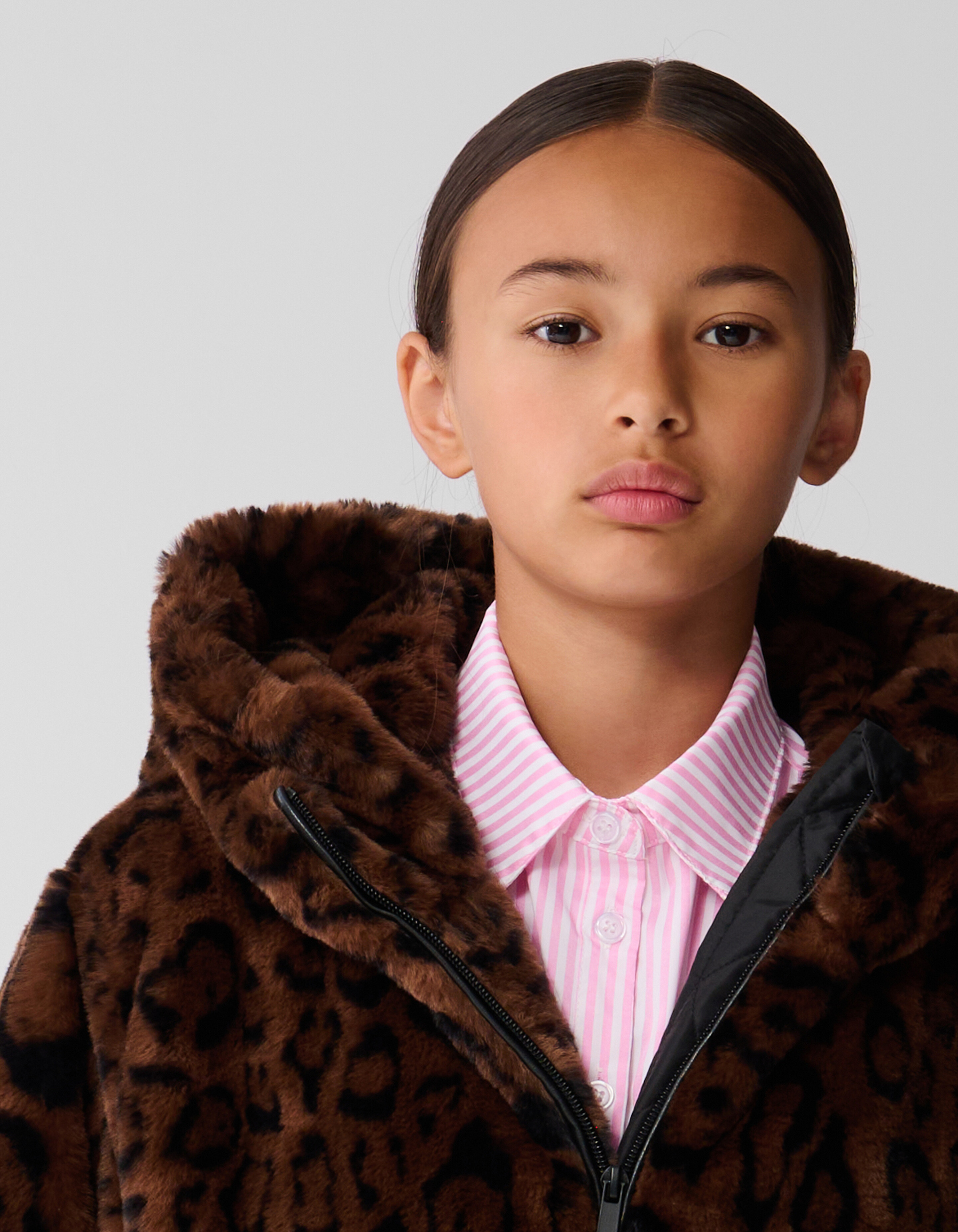Pelz Leopard Jacke Braun SHOEBY GIRLS