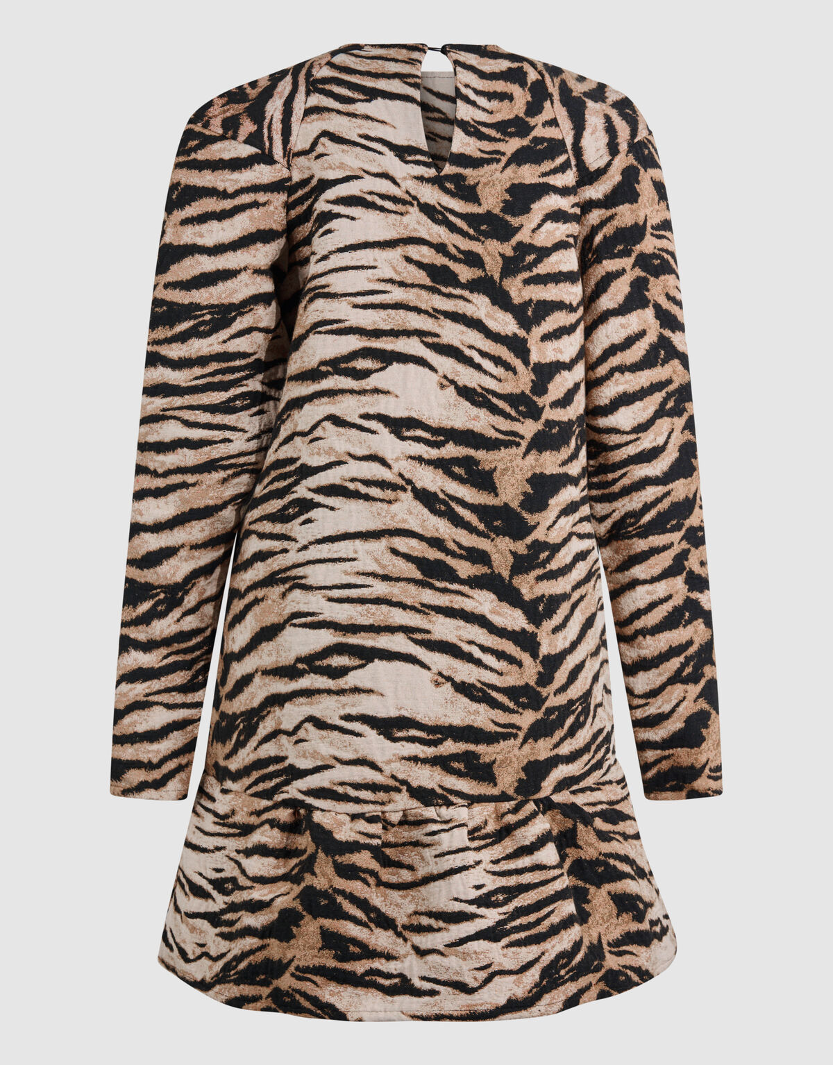 Jacquard Tiger Minikleid Hellbraun SHOEBY WOMEN