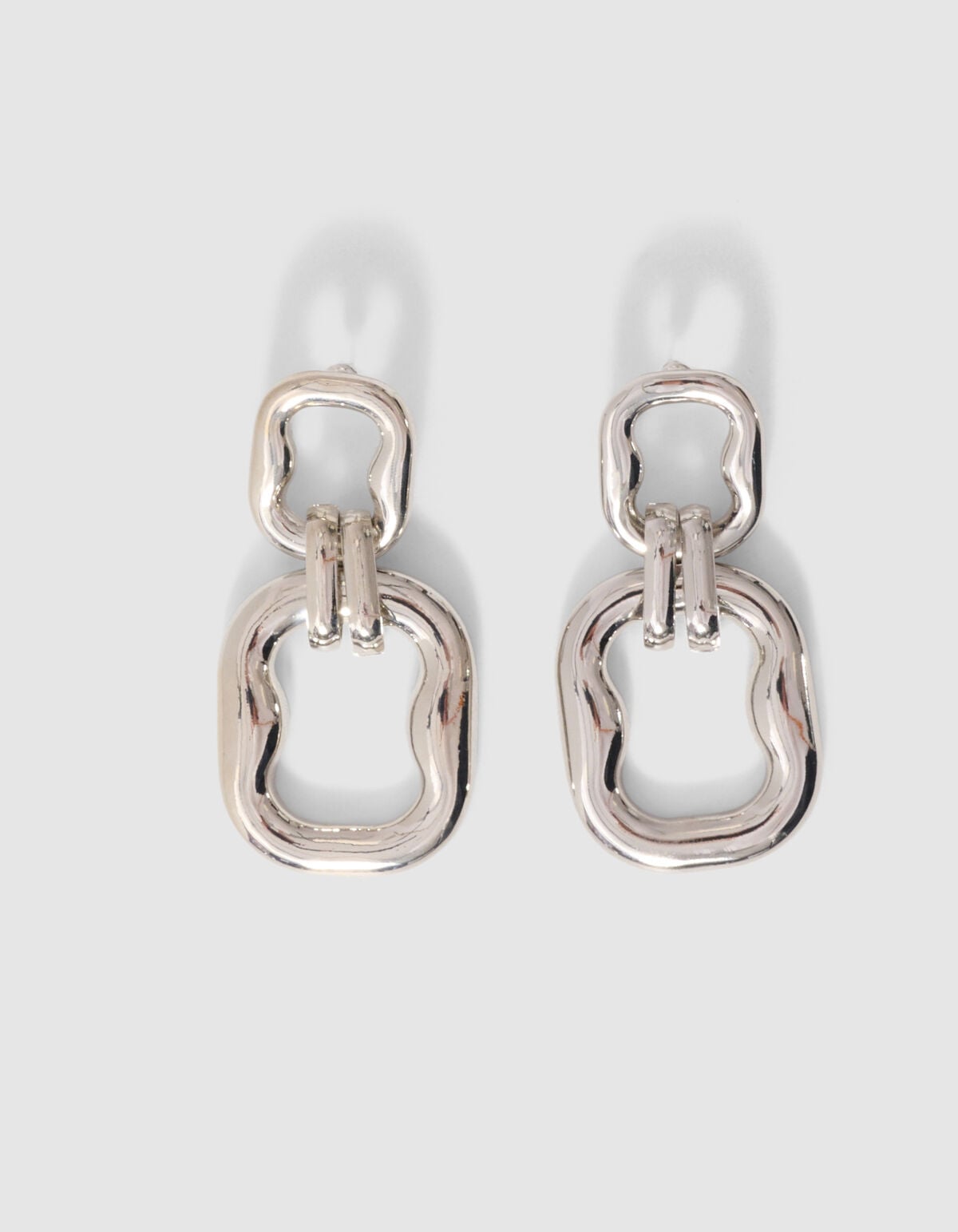 Doppelt quadratische Ohrringe Silber SHOEBY ACCESSOIRES