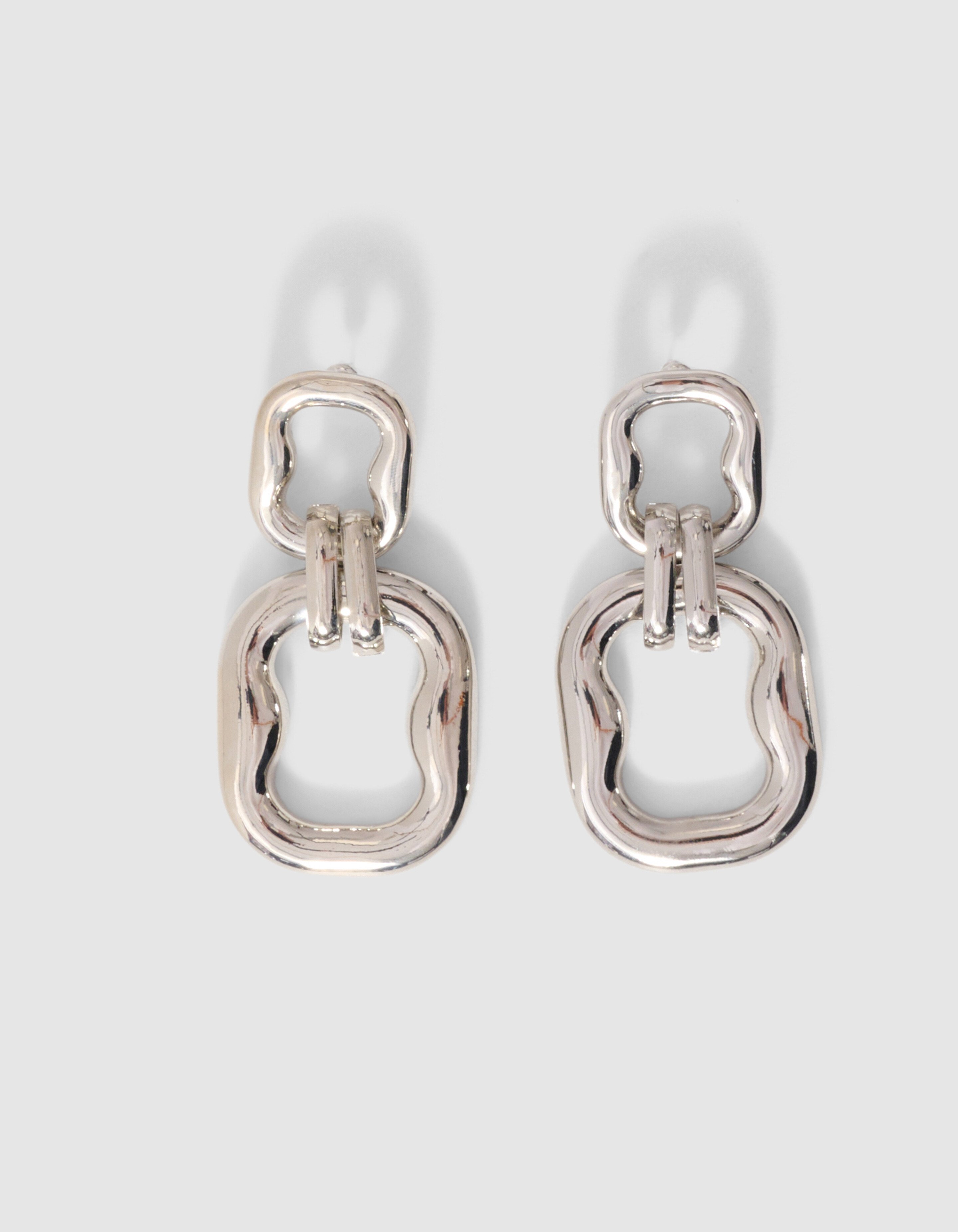 Doppelt quadratische Ohrringe Silber SHOEBY ACCESSOIRES