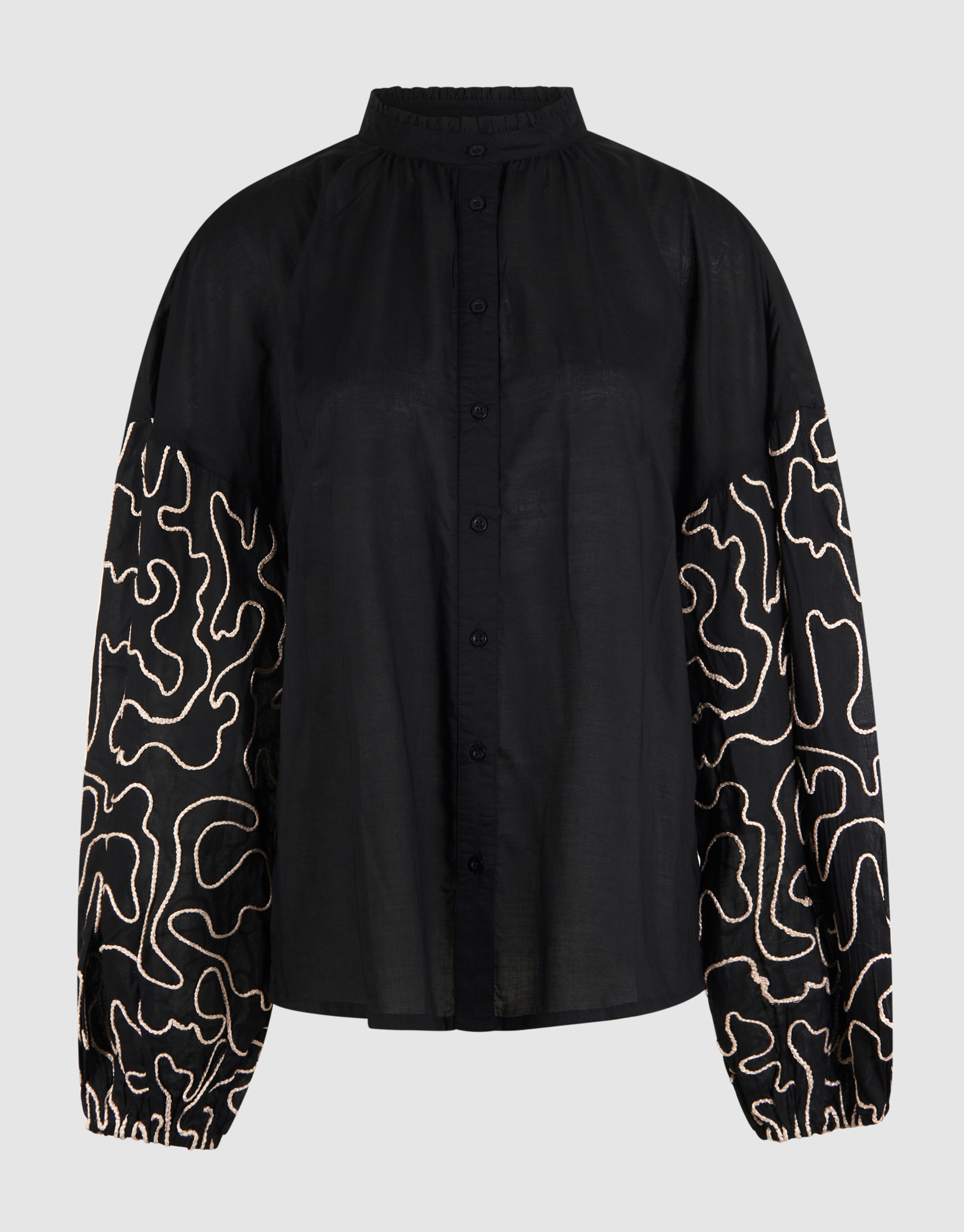 Bluse mit Kordelärmeln Schwarz SHOEBY WOMEN