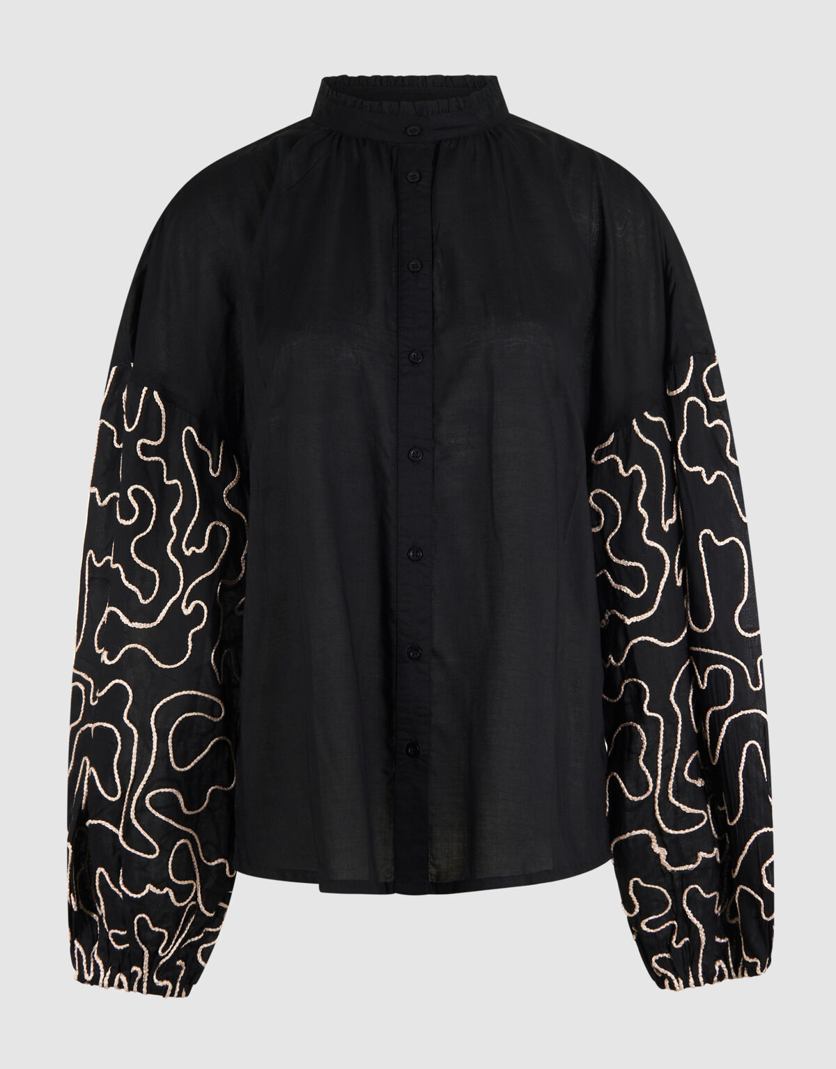Bluse mit Kordelärmeln Schwarz SHOEBY WOMEN