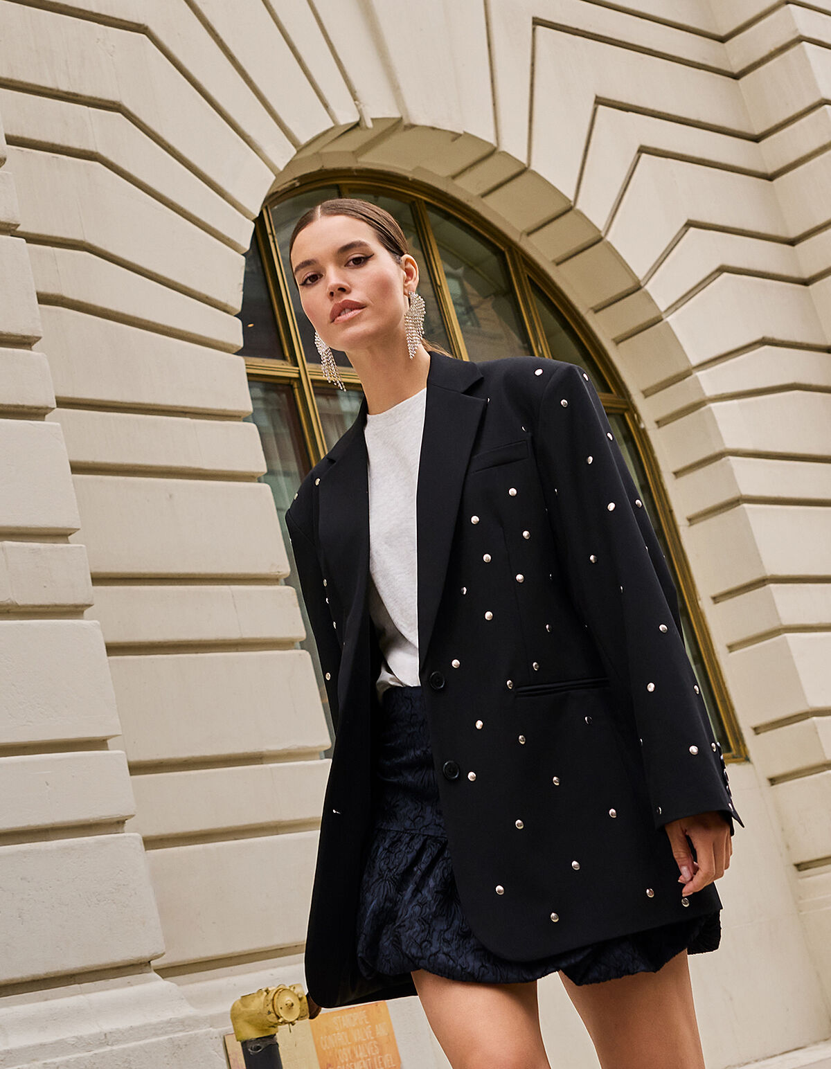 Oversized-Blazer mit Nieten Schwarz SHOEBY WOMEN