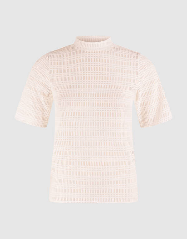 Mesh Texture Top Off Weiß SHOEBY WOMEN