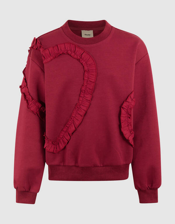 Ruffle Heart Pullover Dunkelrot SHOEBY GIRLS