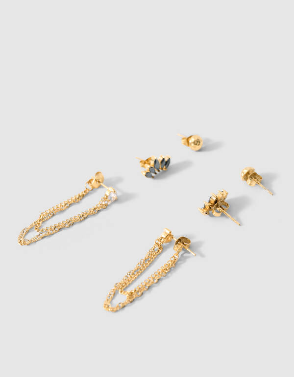 Stra&szlig;-Ohrring-Set Gold SHOEBY ACCESSOIRES