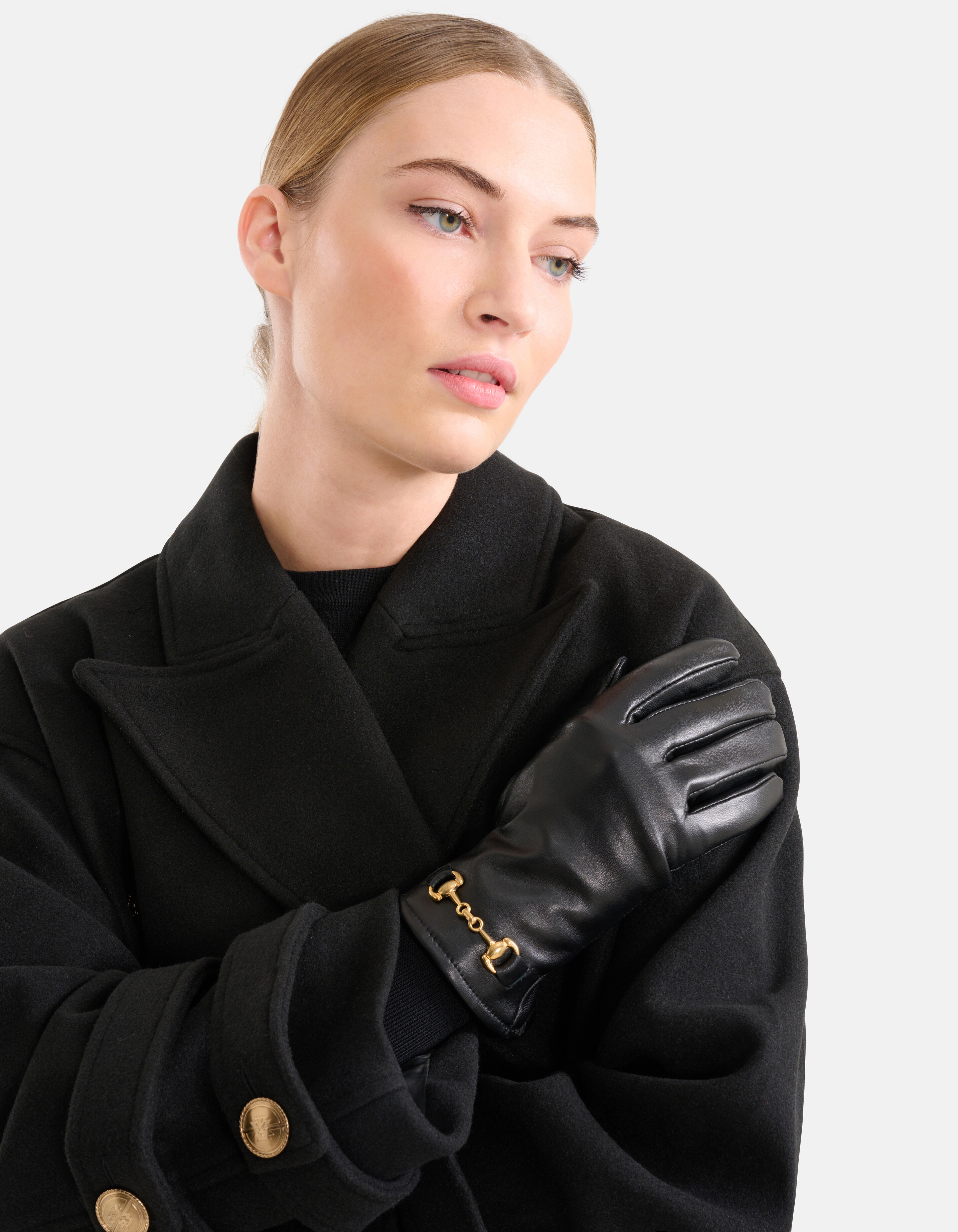Leder Kettenhandschuhe Schwarz SHOEBY ACCESSOIRES