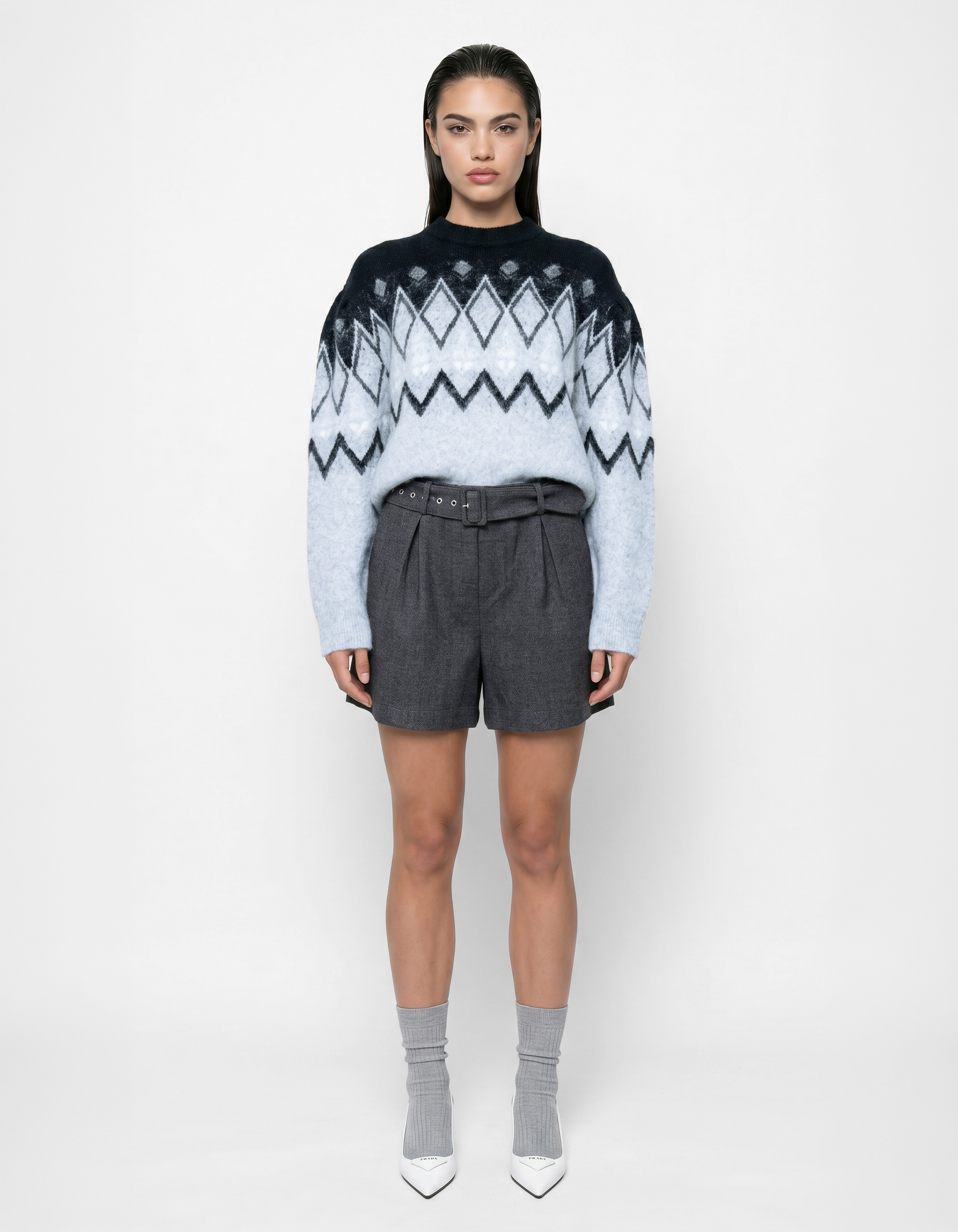 Studio Zigzag Pullover Hellgrau SHOEBY WOMEN