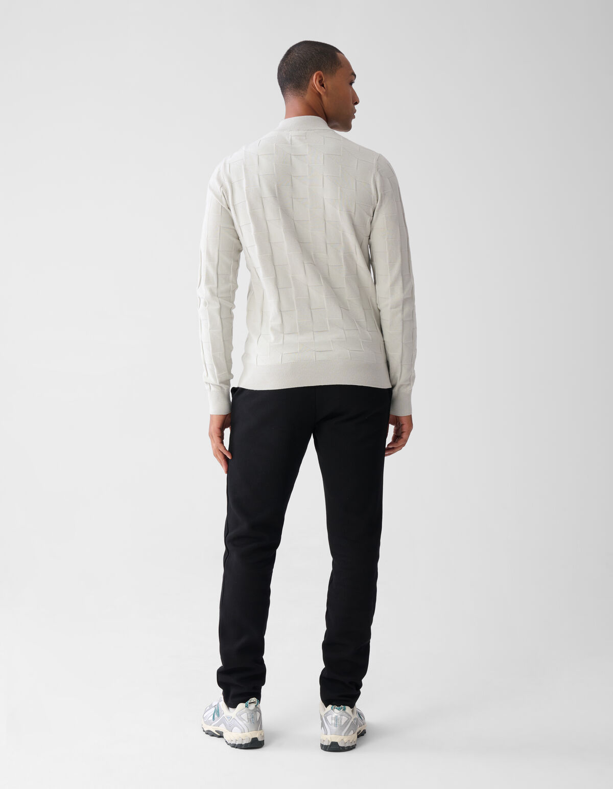 Pied De Poule Pullover Hellgrau SHOEBY MEN