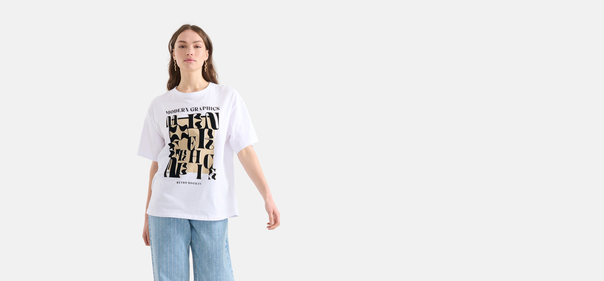 Grafik-T-Shirt Weiß SHOEBY WOMEN
