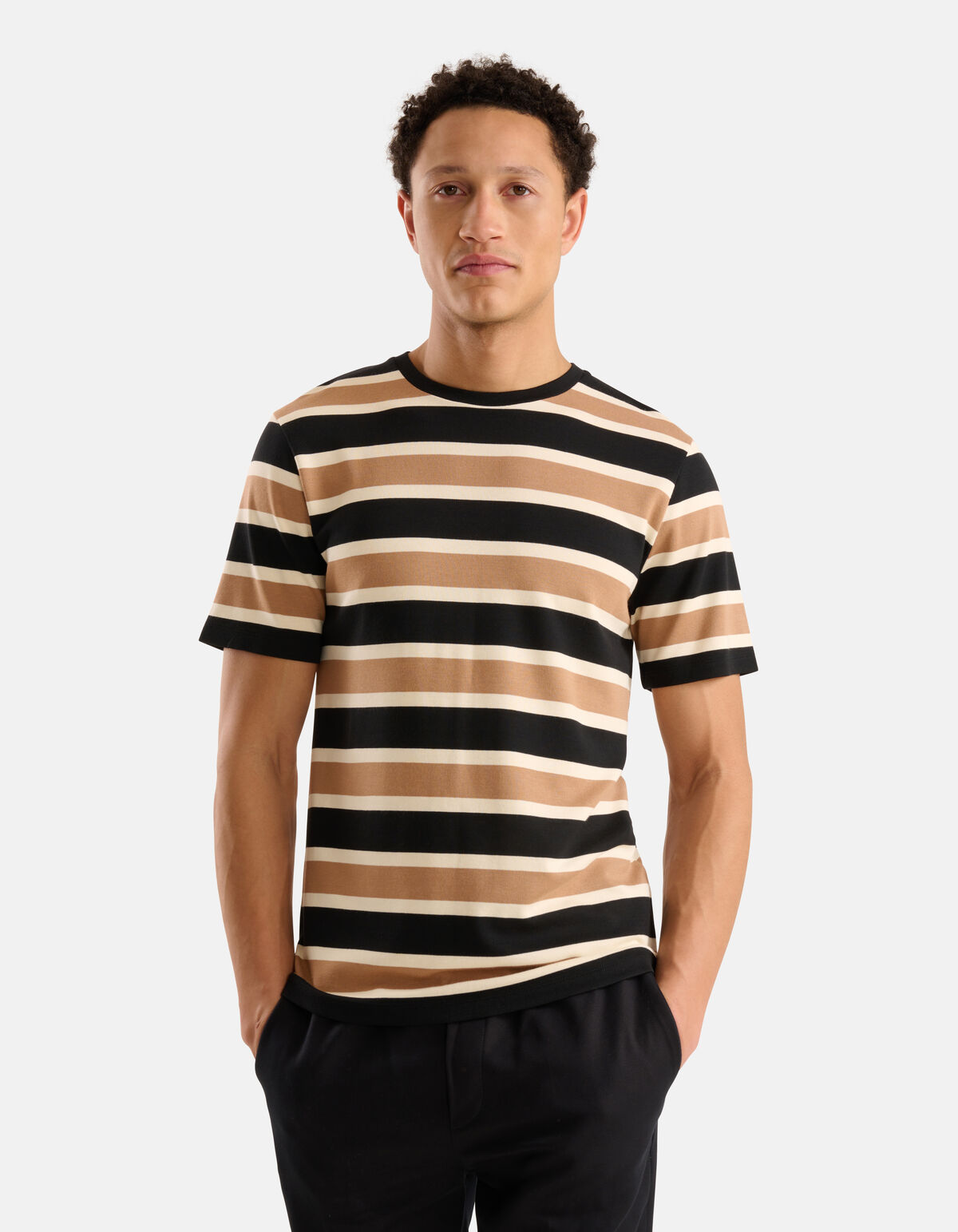 Gestreiftes T-shirt Braun SHOEBY MEN
