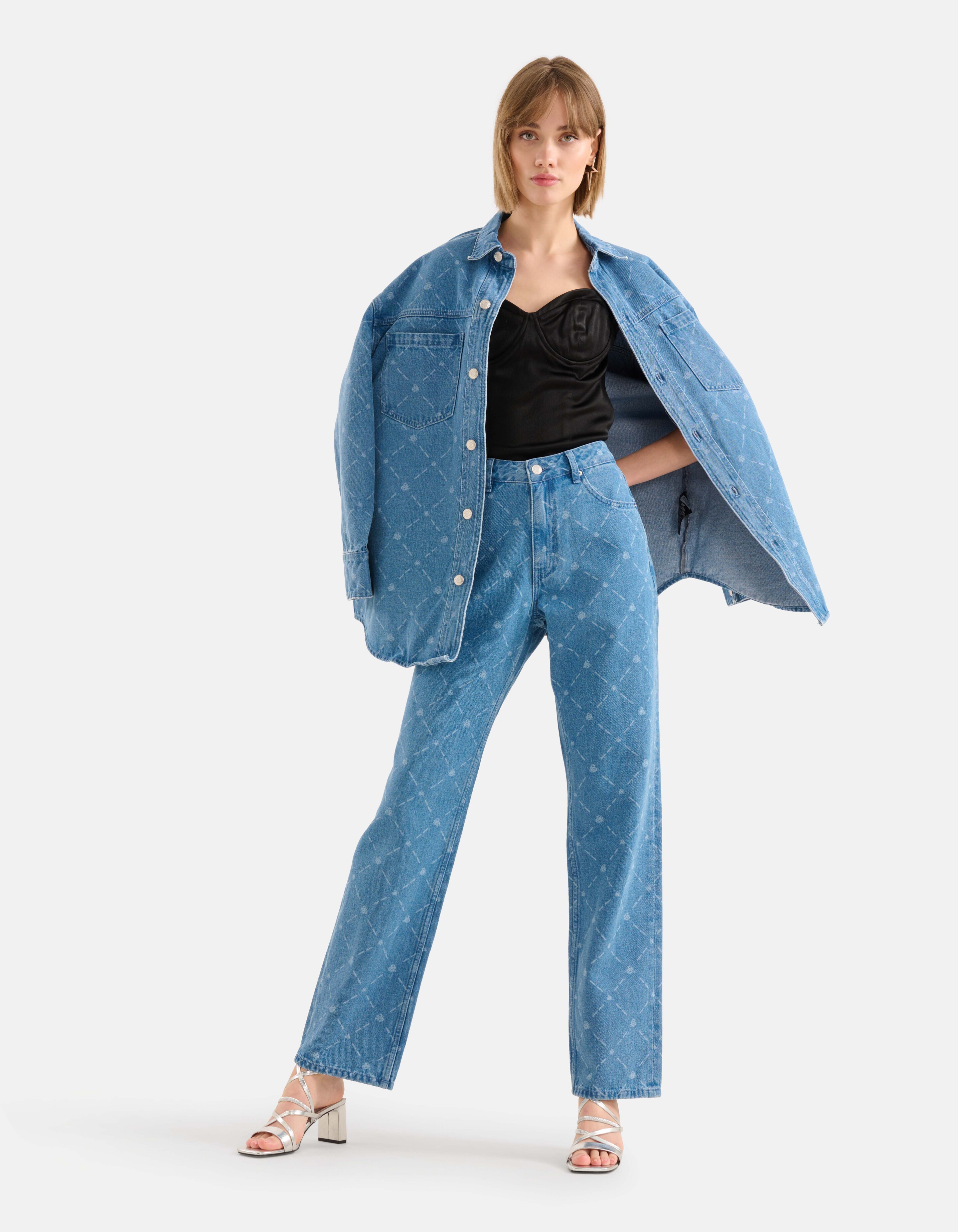 Bedruckte Straight Jeans Blau SHOEBY WOMEN