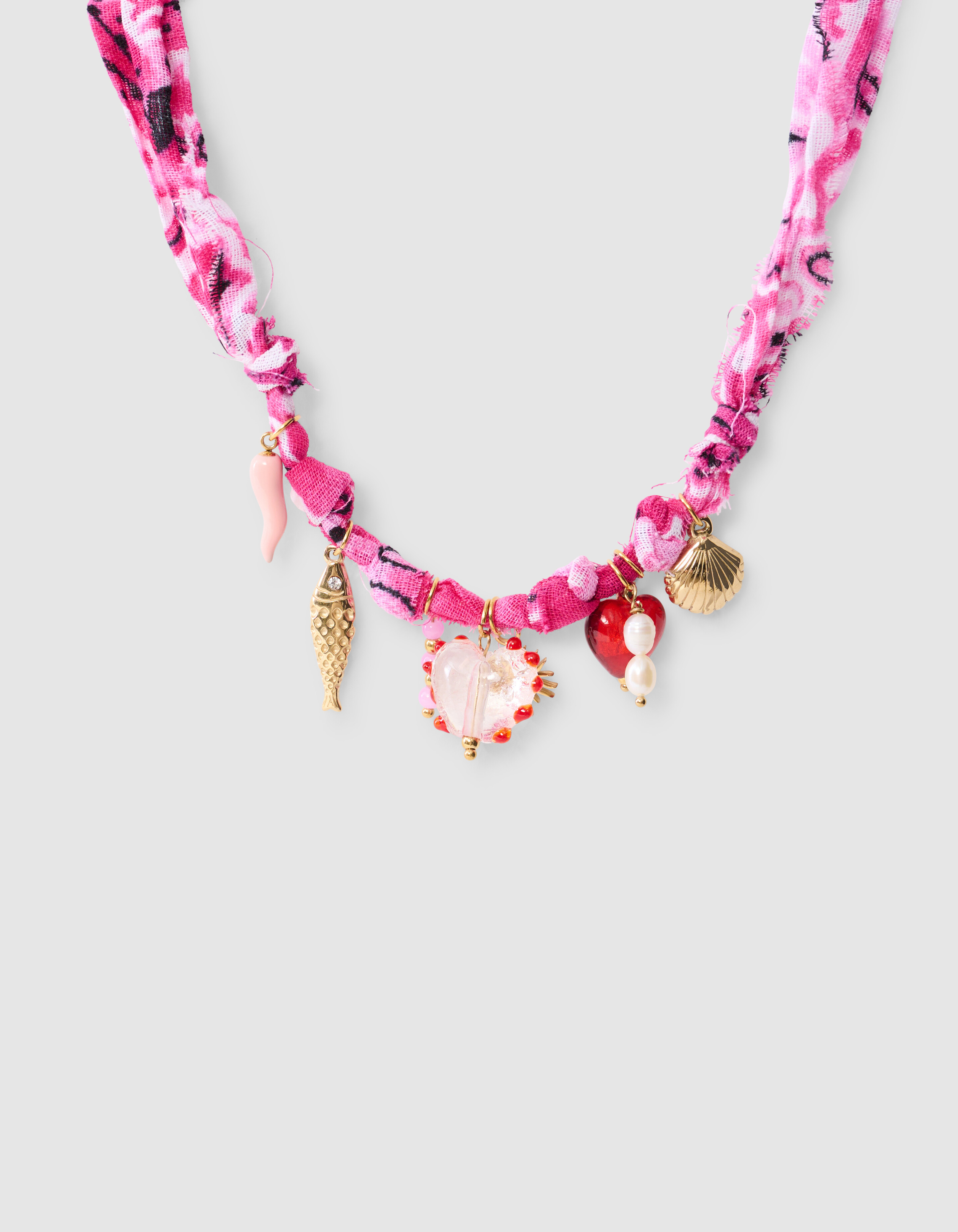 Bandana Charm Necklace Pink SHOEBY ACCESSOIRES