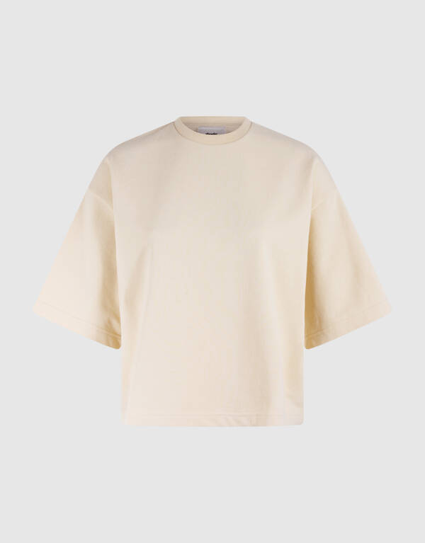Sweat-T-Shirt in Übergröße Off White SHOEBY WOMEN