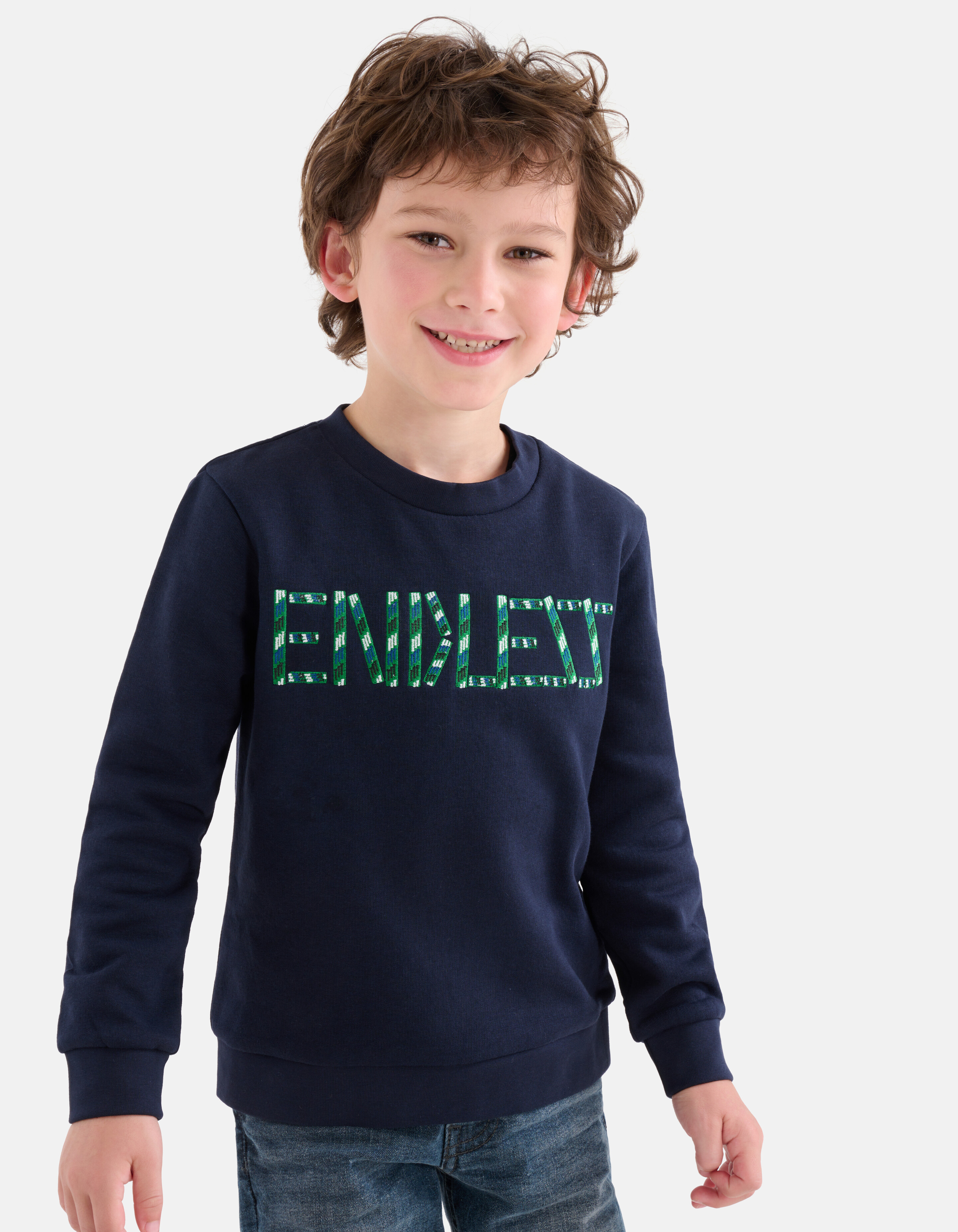 Stickereikunstwerk Pullover Dunkelblau SHOEBY BOYS