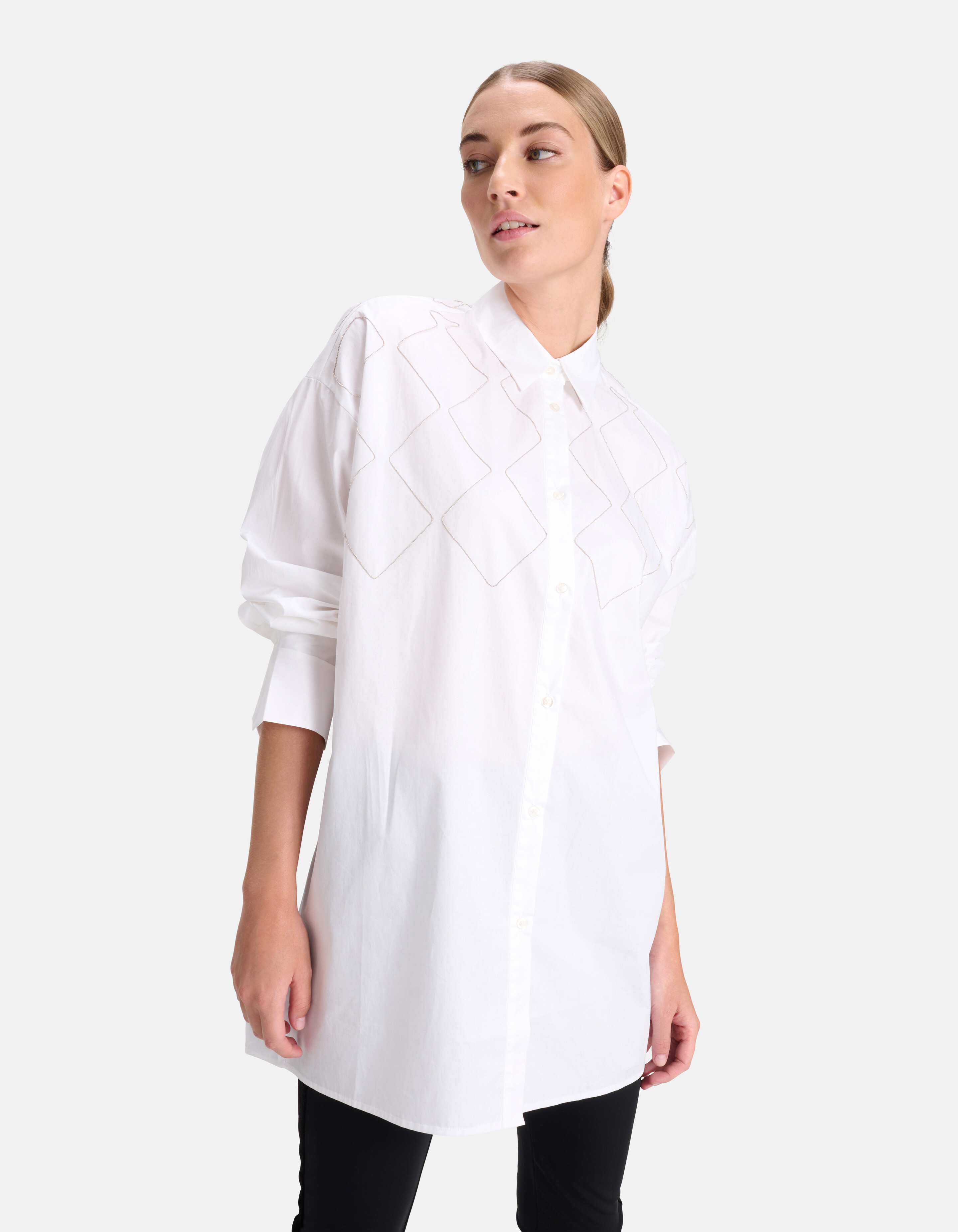 Ketten-Popeline-Bluse Weiß von Mieke SHOEBY WOMEN
