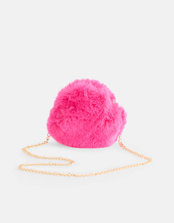 Runde Kunstpelztasche Rosa ACCESSOIRES SHOEBY