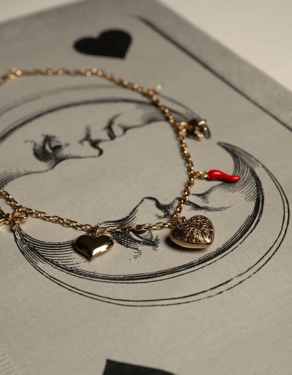 Herz-Anhänger-Halskette Gold SHOEBY ACCESSOIRES