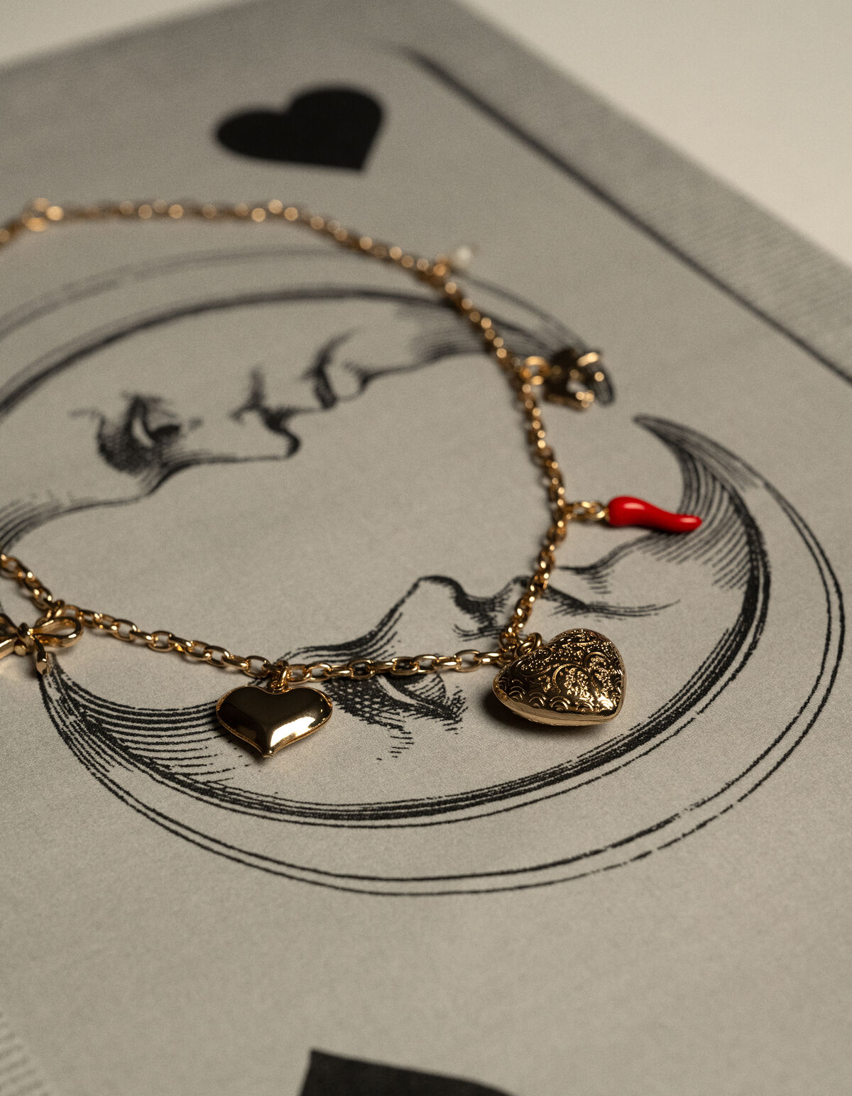 Herz-Anhänger-Halskette Gold SHOEBY ACCESSOIRES