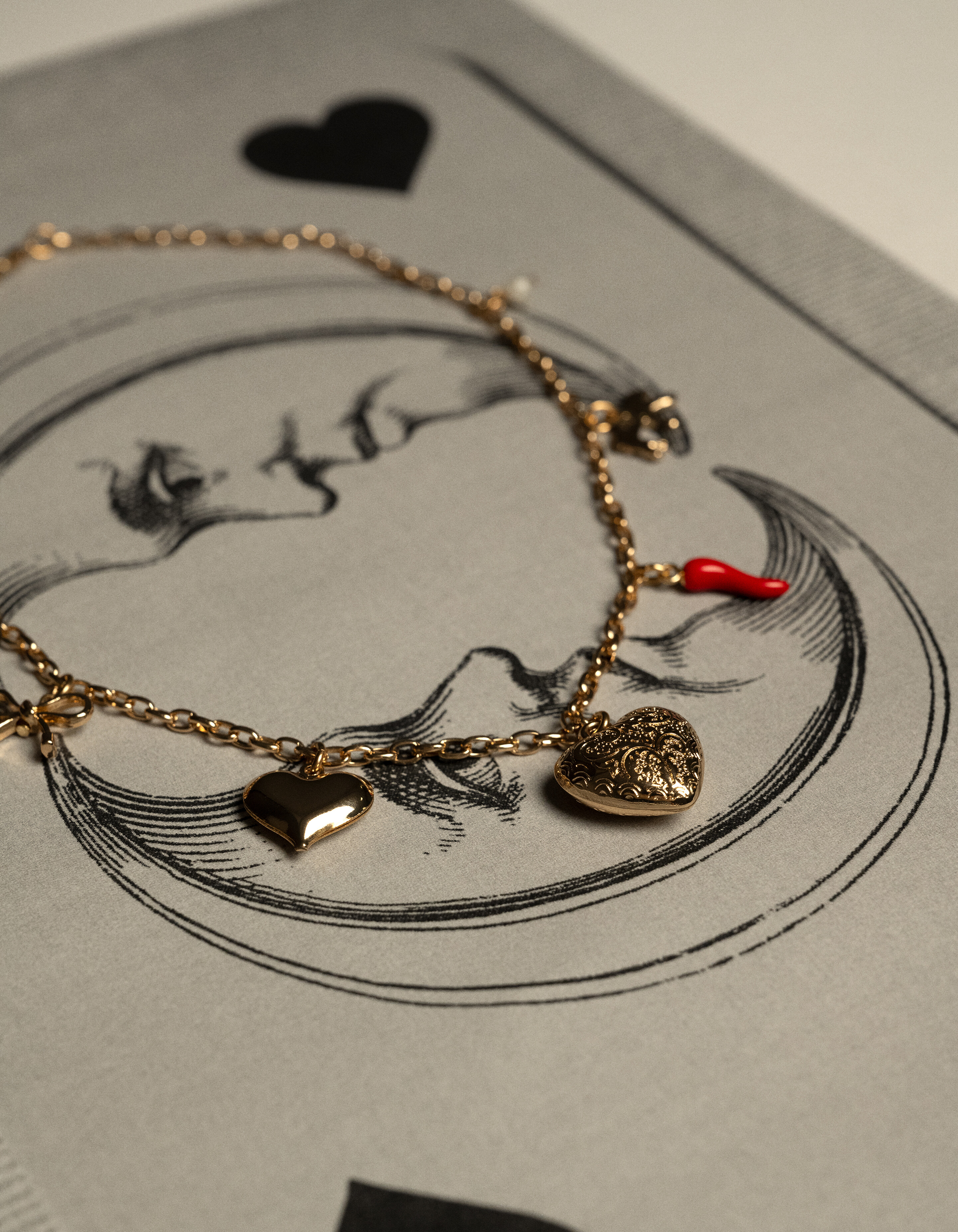 Herz-Anhänger-Halskette Gold SHOEBY ACCESSOIRES