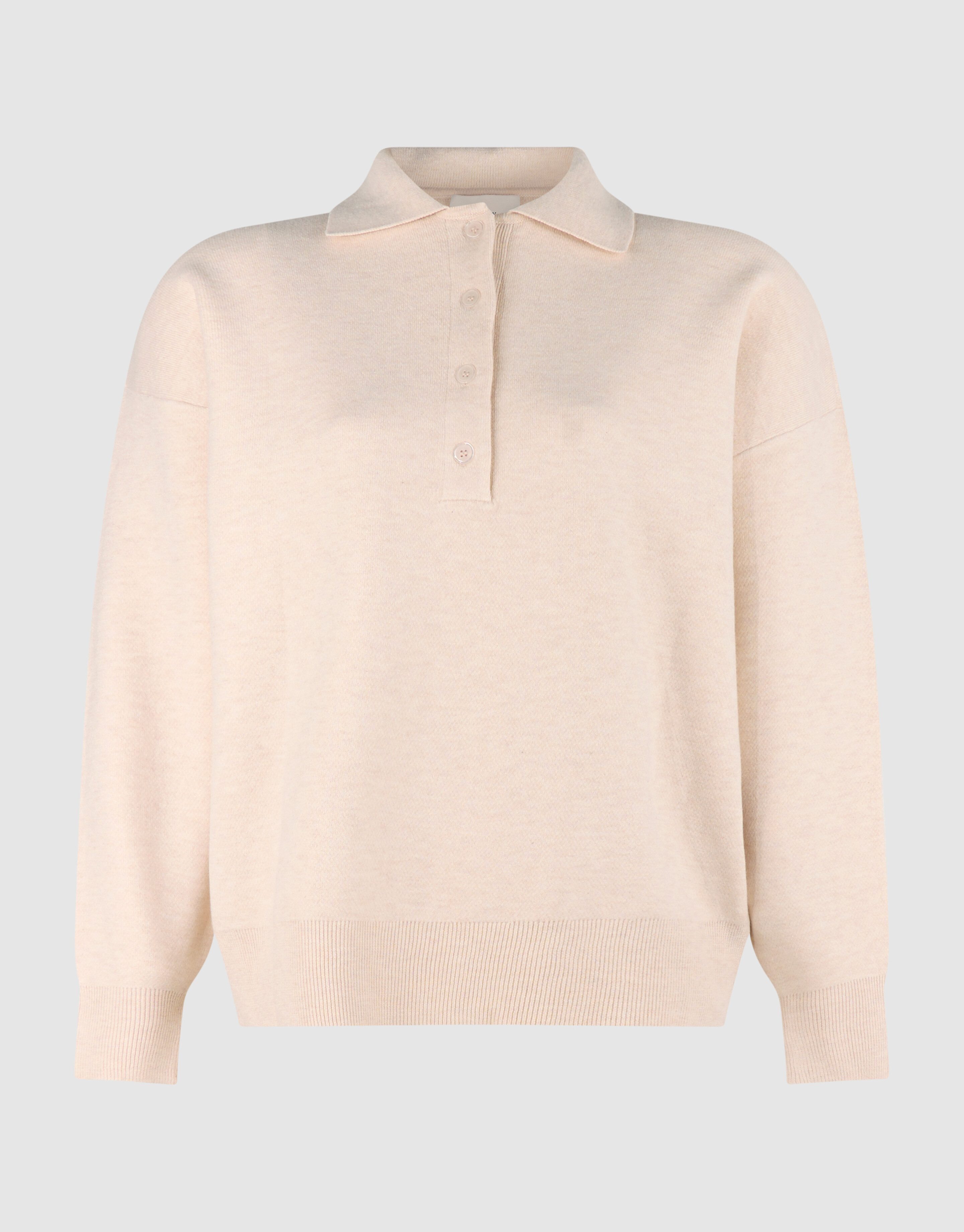 Oversized Polo Strickpullover Ecru SHOEBY WOMEN