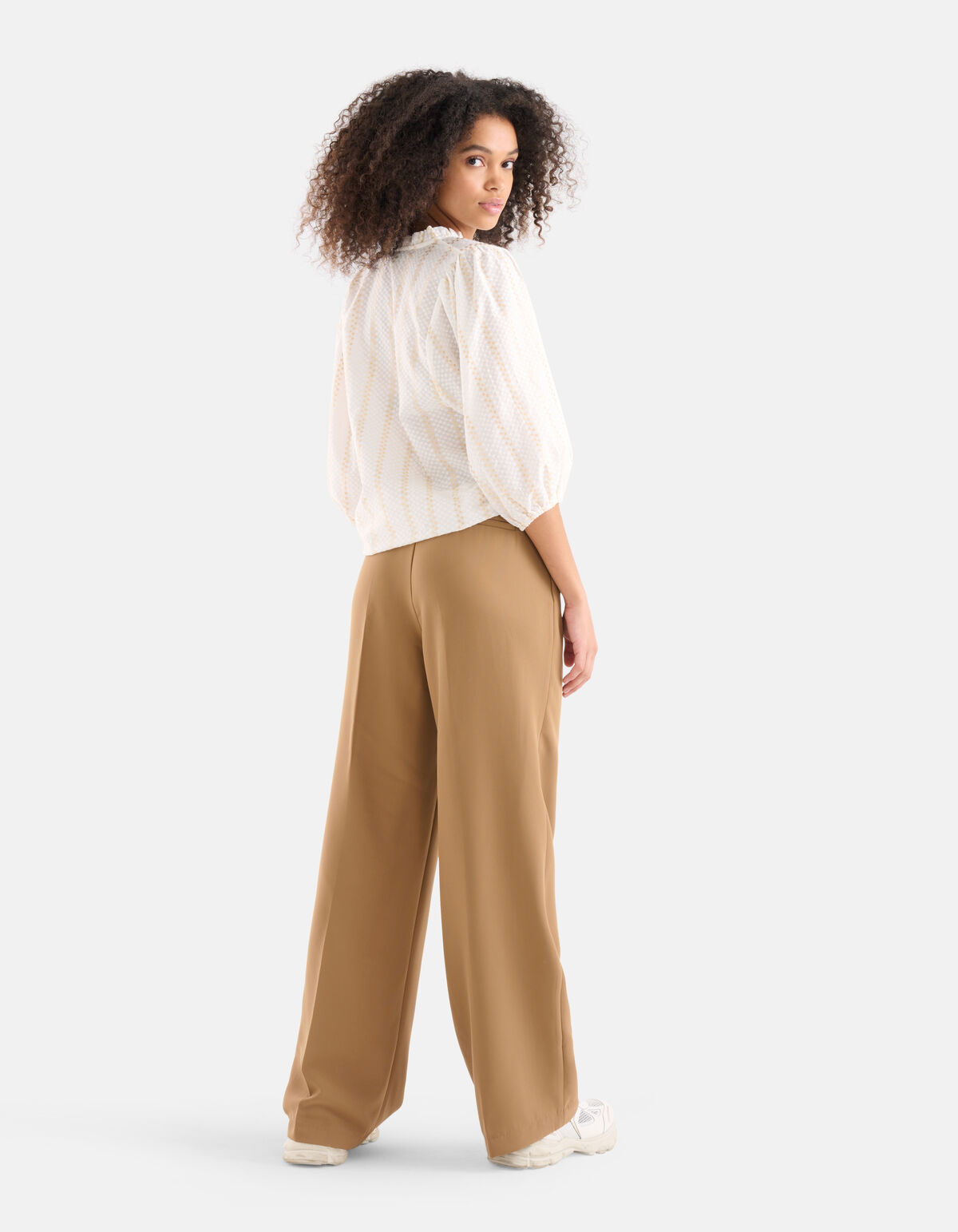 Lurex-Detail-Bluse Off White SHOEBY WOMEN