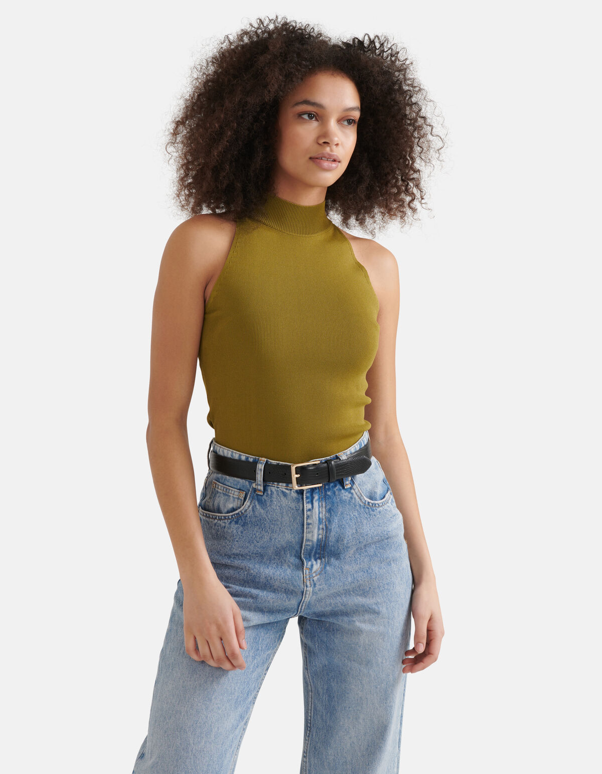 Neckholder-Top Olivgrün SHOEBY WOMEN