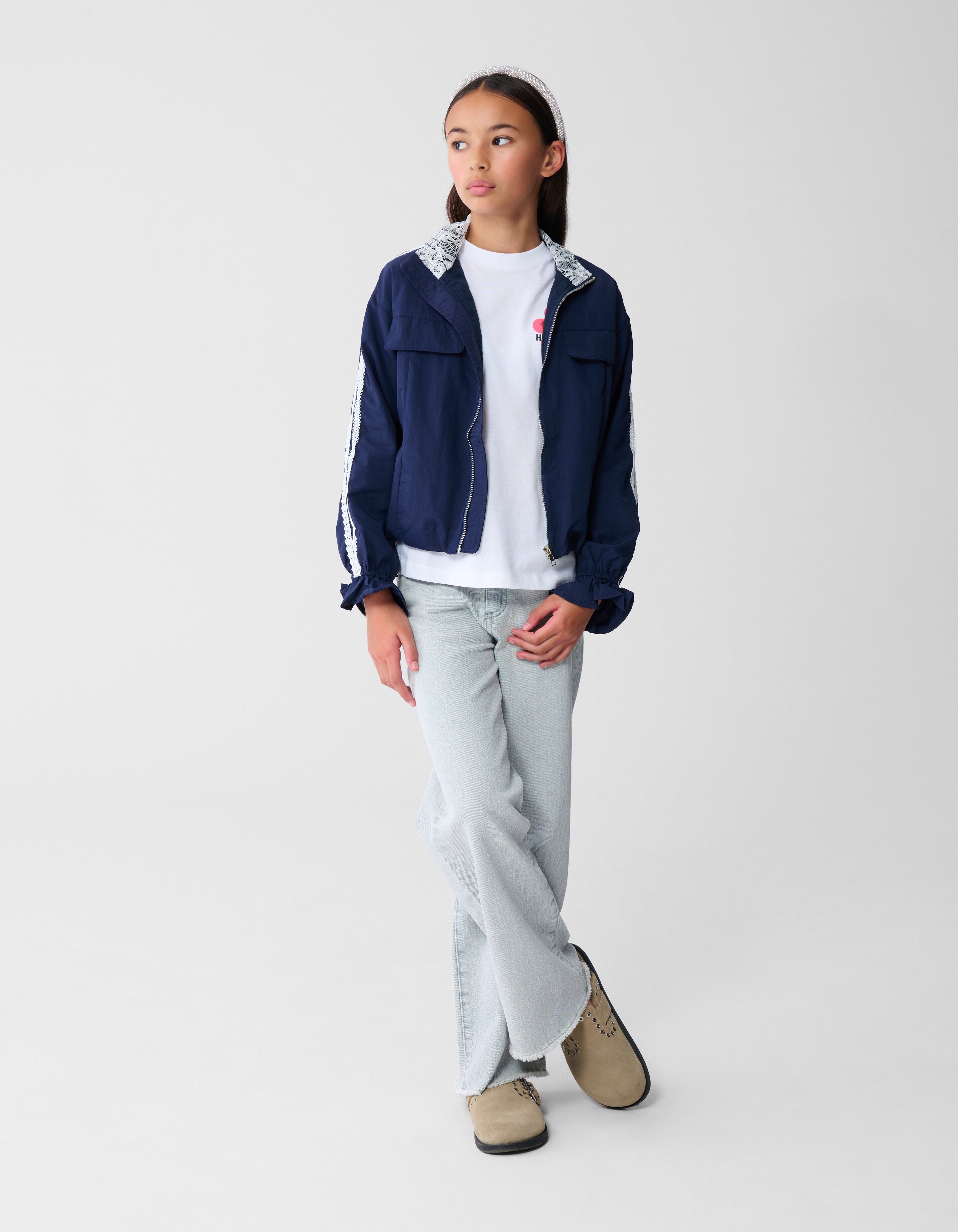 Kanten Bomberjacke Dunkelblau SHOEBY GIRLS