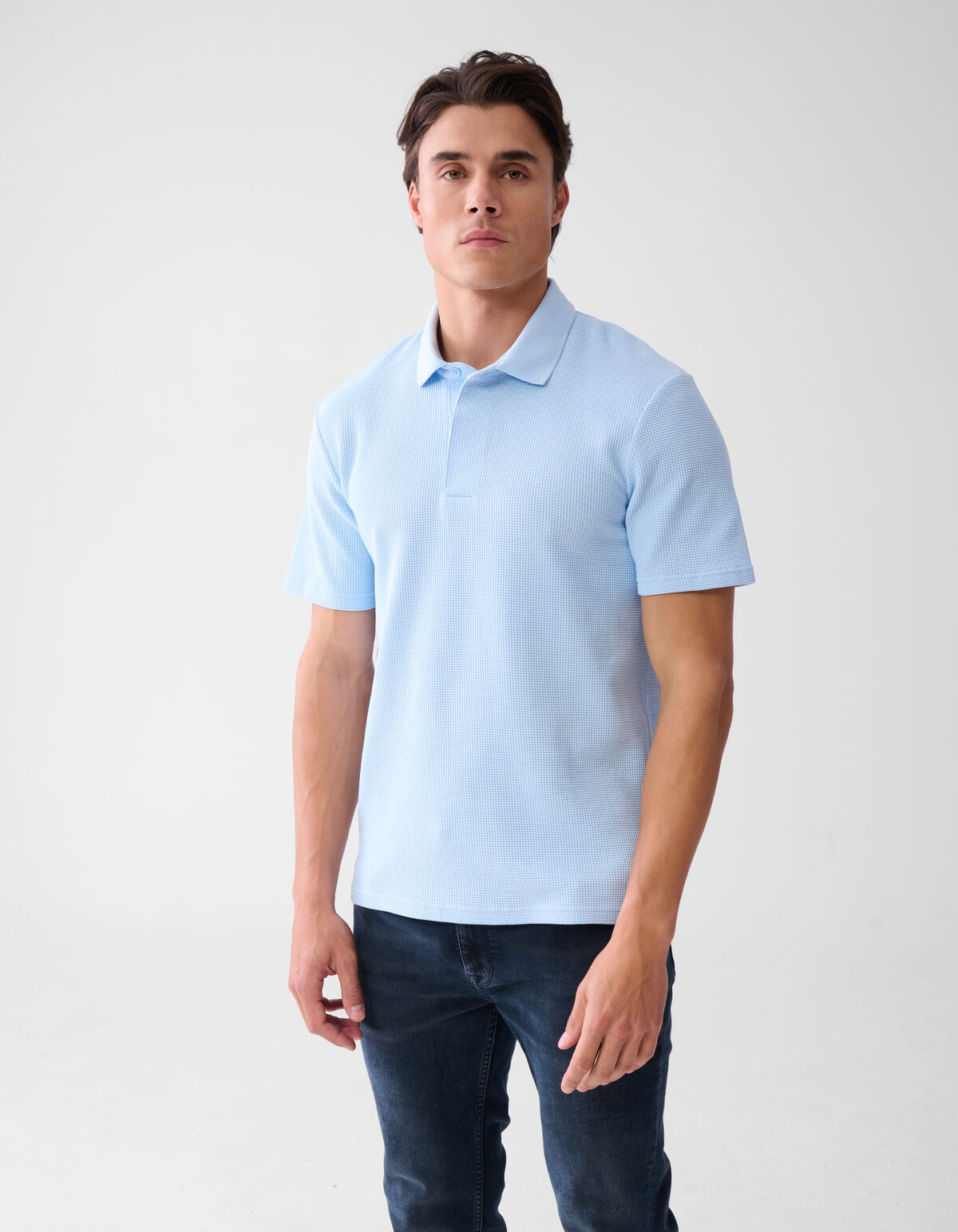 Struktur Polo Hellblau SHOEBY MEN