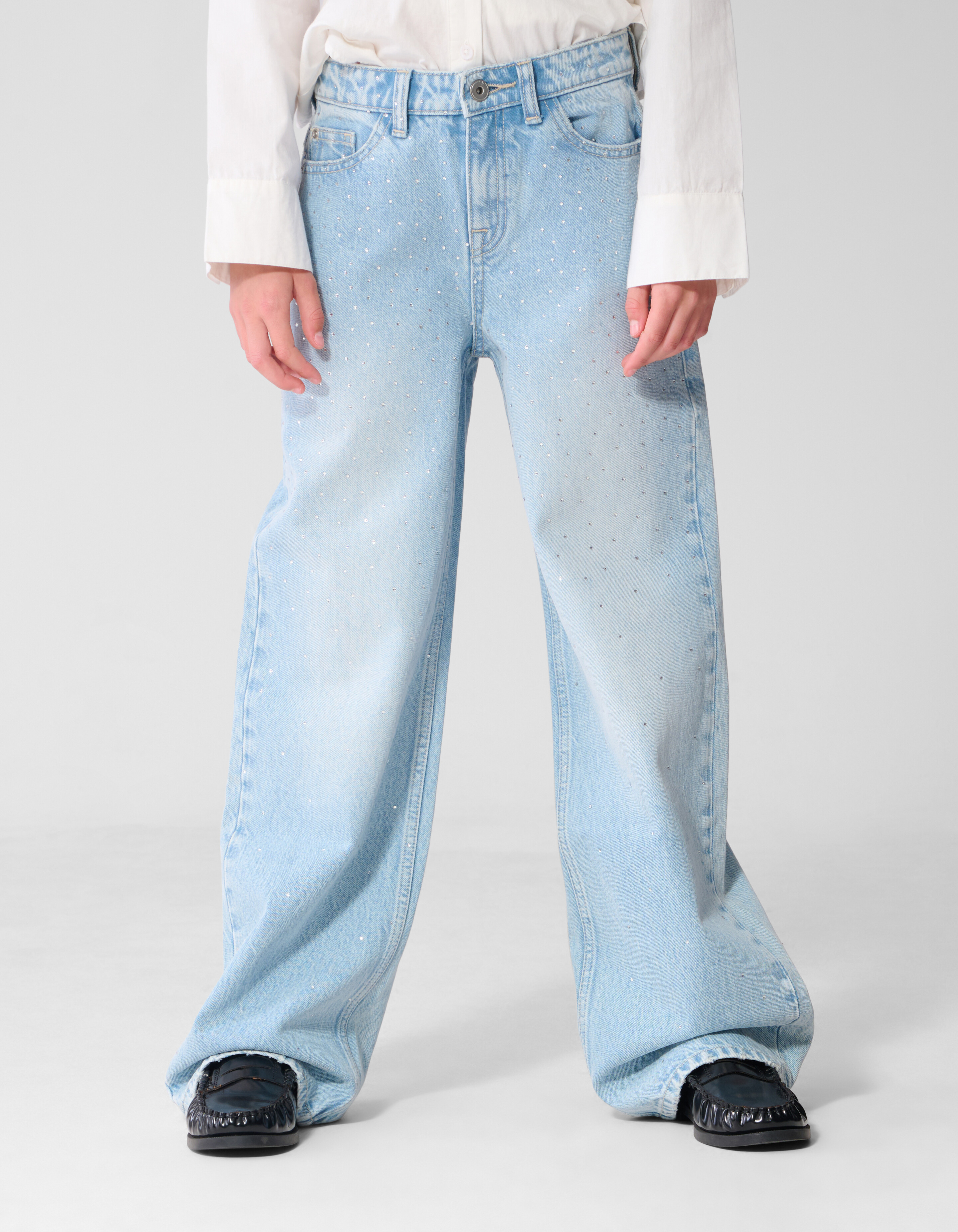 Strass Wide Leg Jeans Blau SHOEBY GIRLS