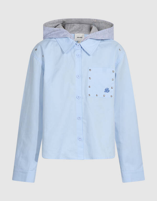 Hooded Bluse Hellblau SHOEBY GIRLS